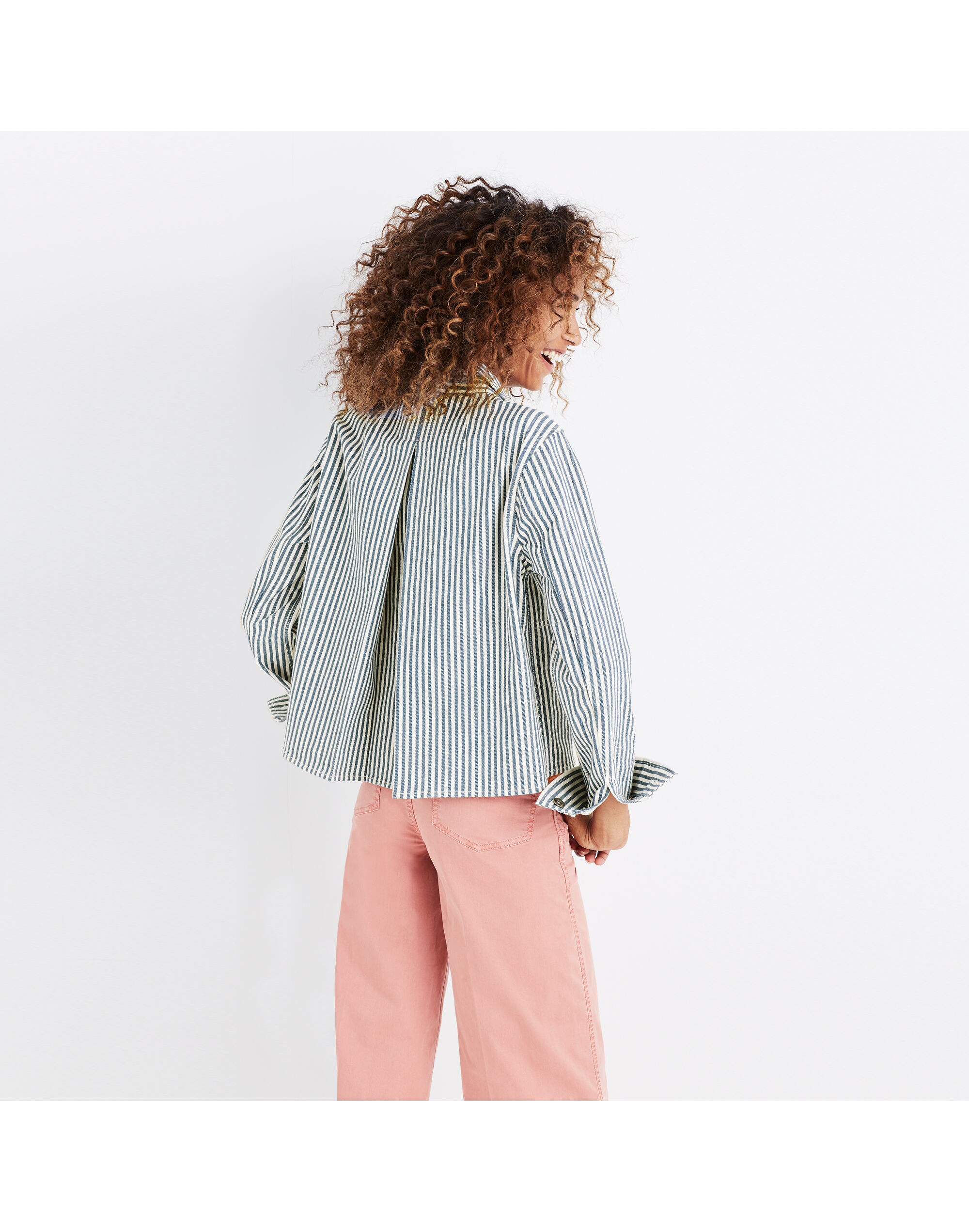 Shrunken Workwear Jacket in Poppy Stripe | Madewell