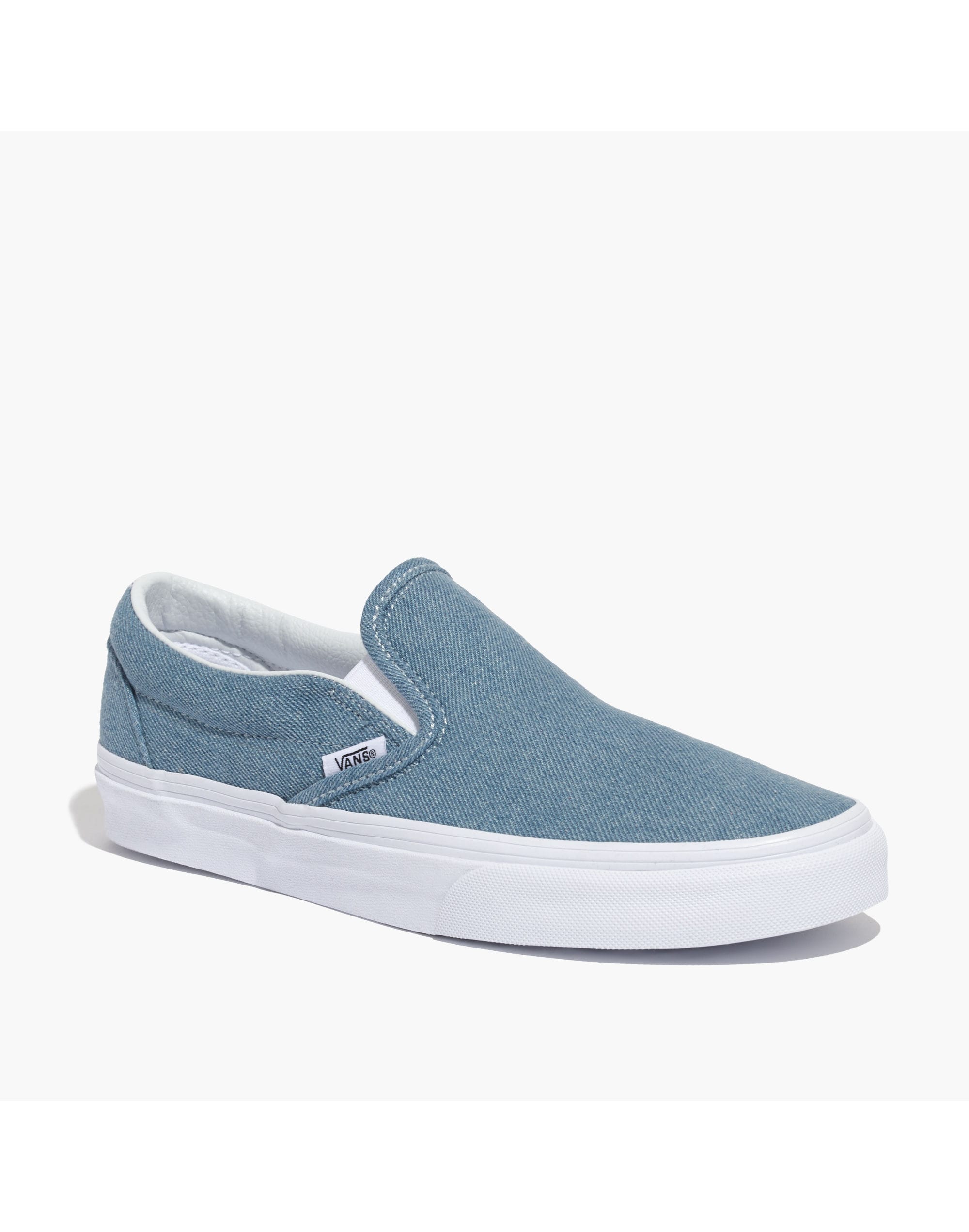 Madewell x Vans&reg; Unisex Classic Slip-On Sneakers in Washed Denim
