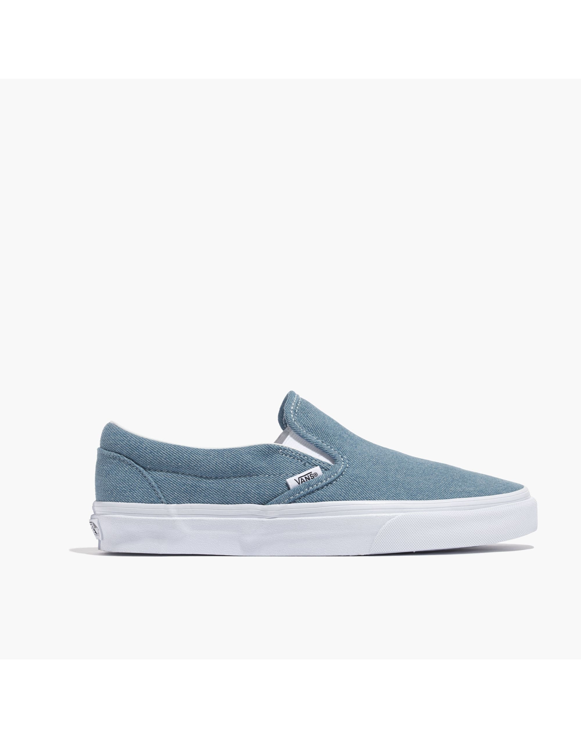 Madewell x Vans&reg; Unisex Classic Slip-On Sneakers in Washed Denim