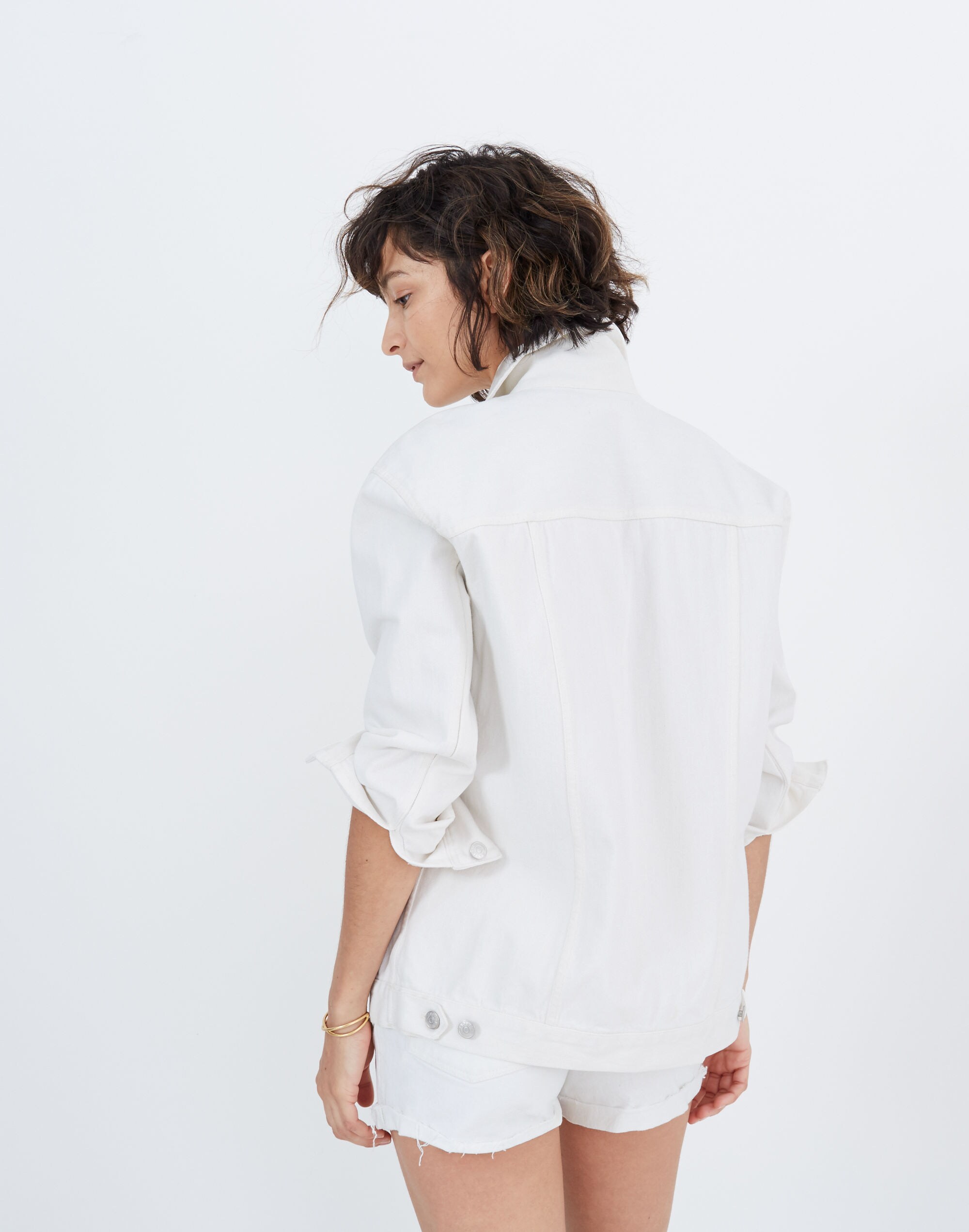 The Oversized Jean Jacket in Tile White