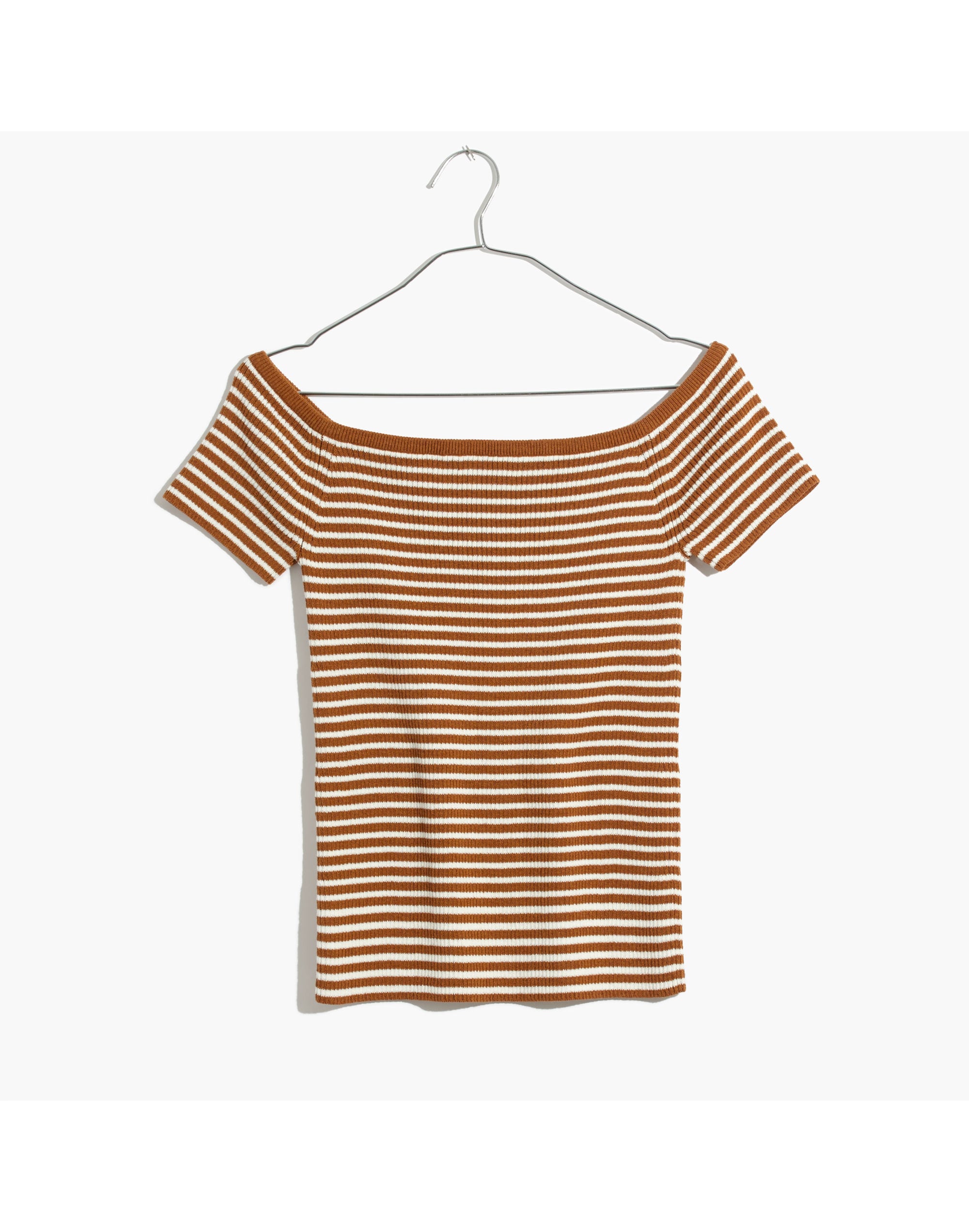 Off-the-Shoulder Sweater in Stripe