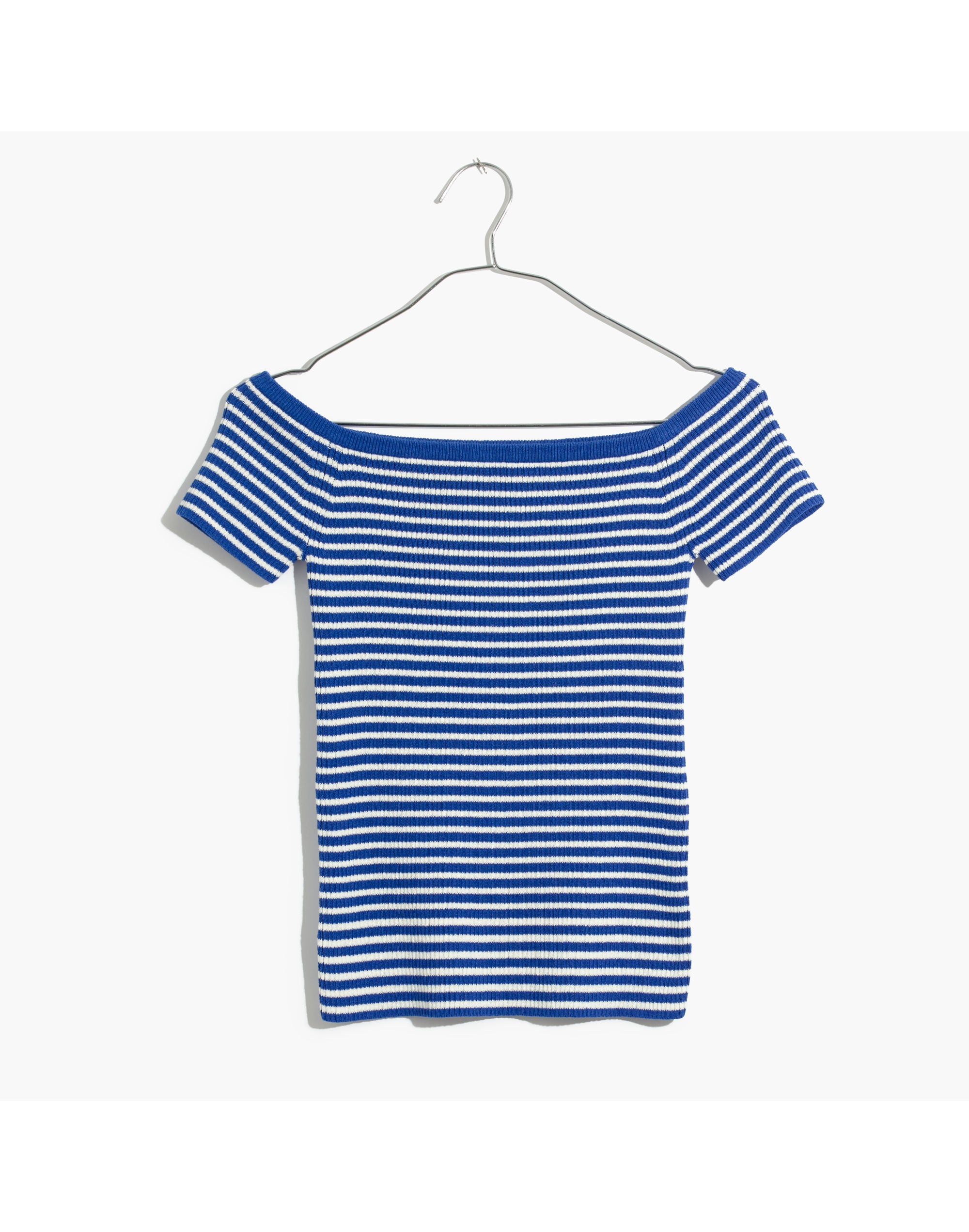 Off-the-Shoulder Sweater in Stripe