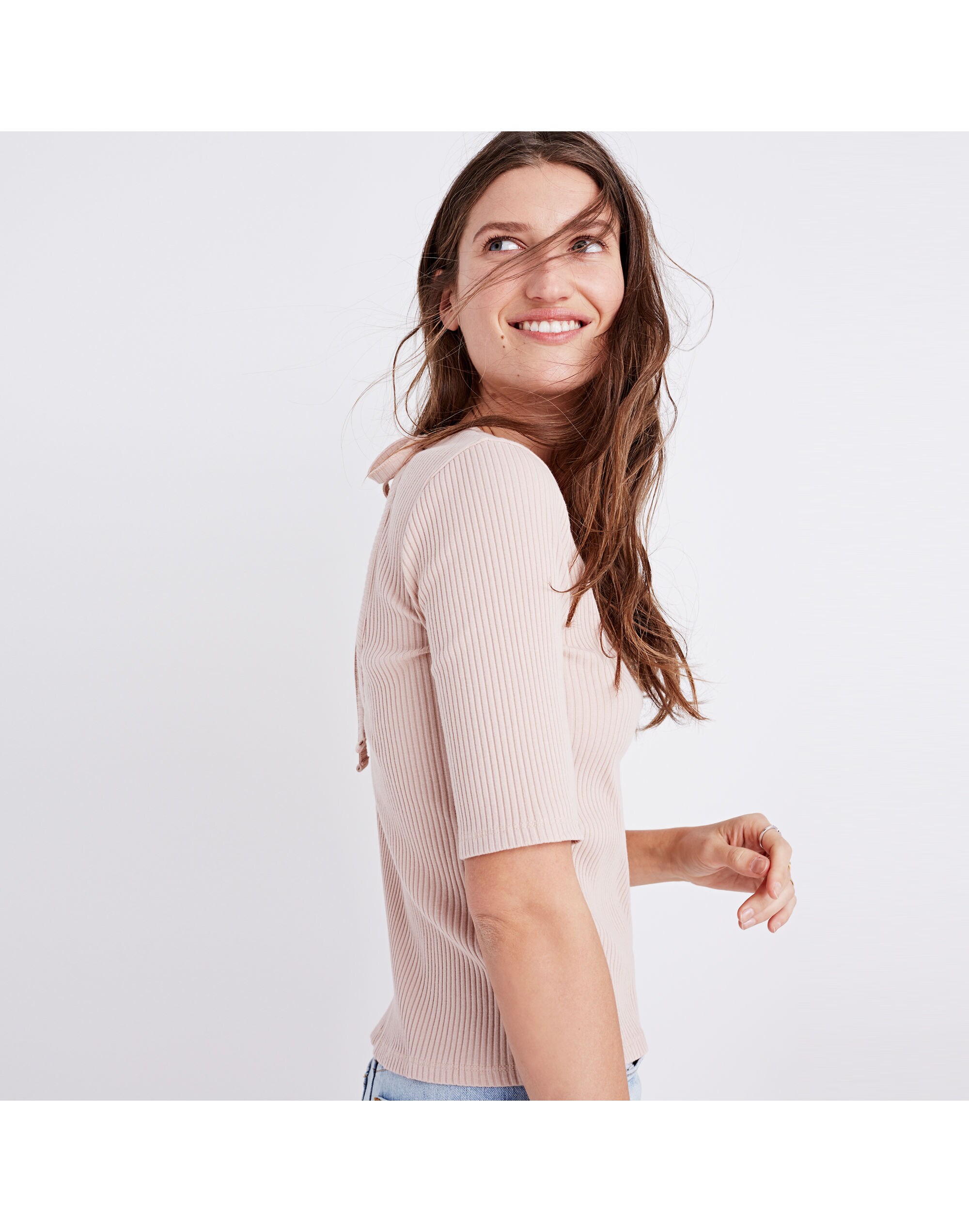 Ribbed Open-Back Top