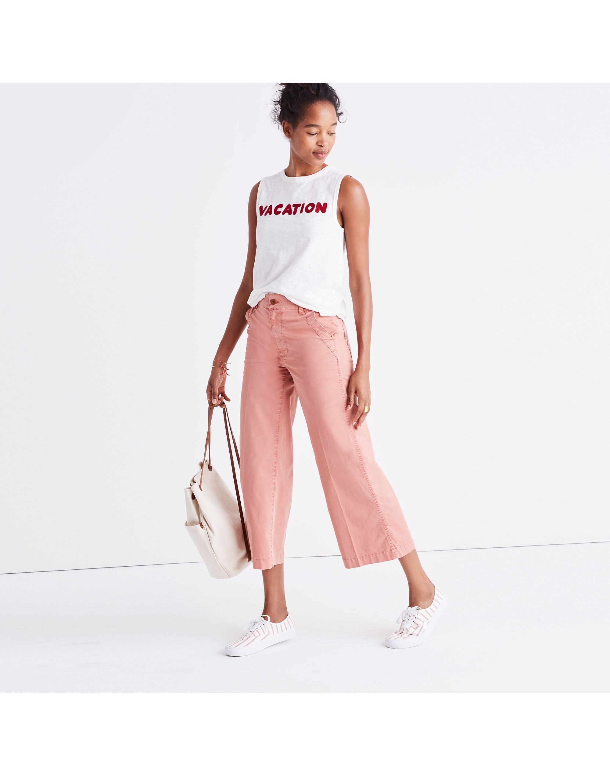 Embroidered Vacation Tank Top