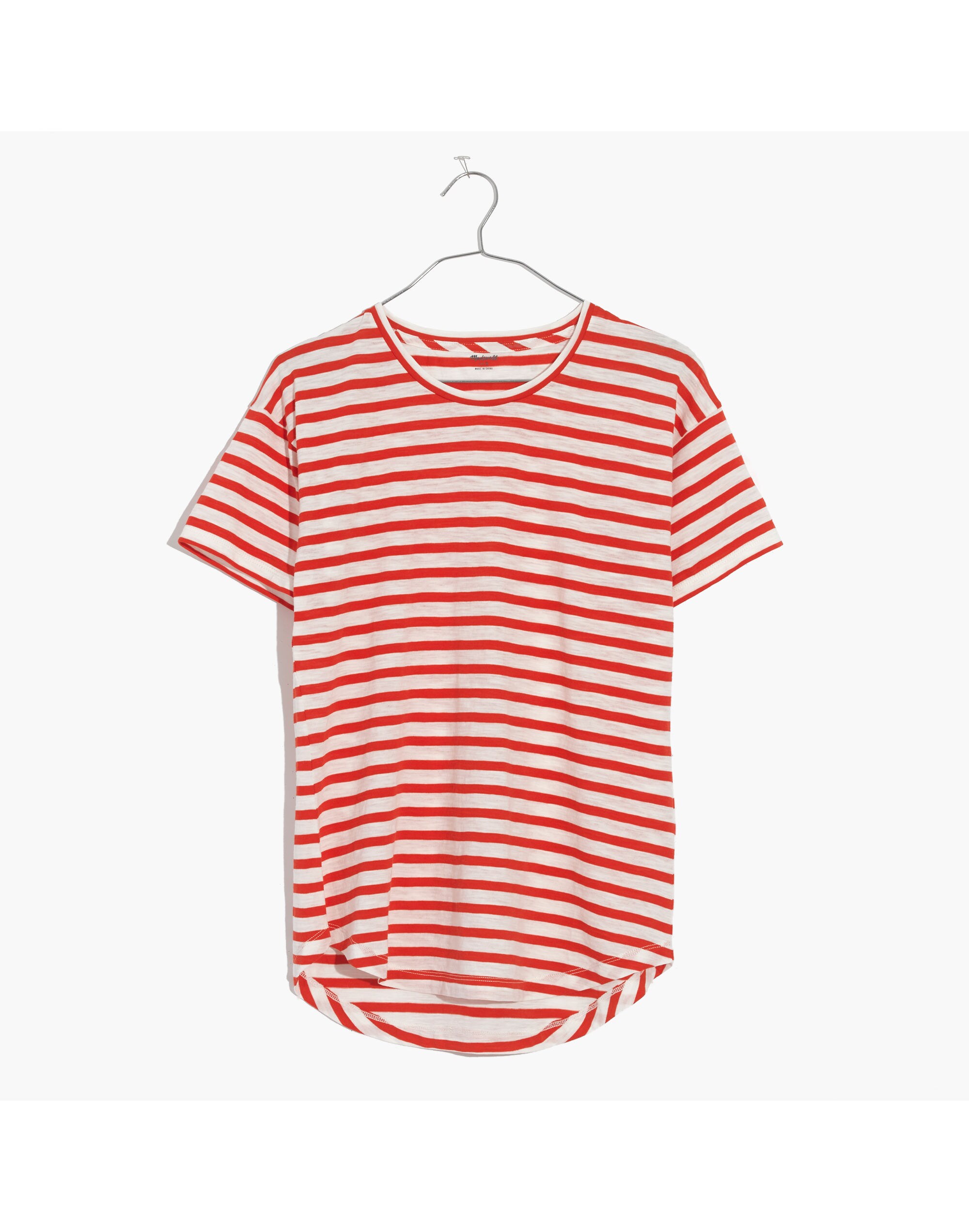 Whisper Cotton Crewneck Tee in Joey Stripe