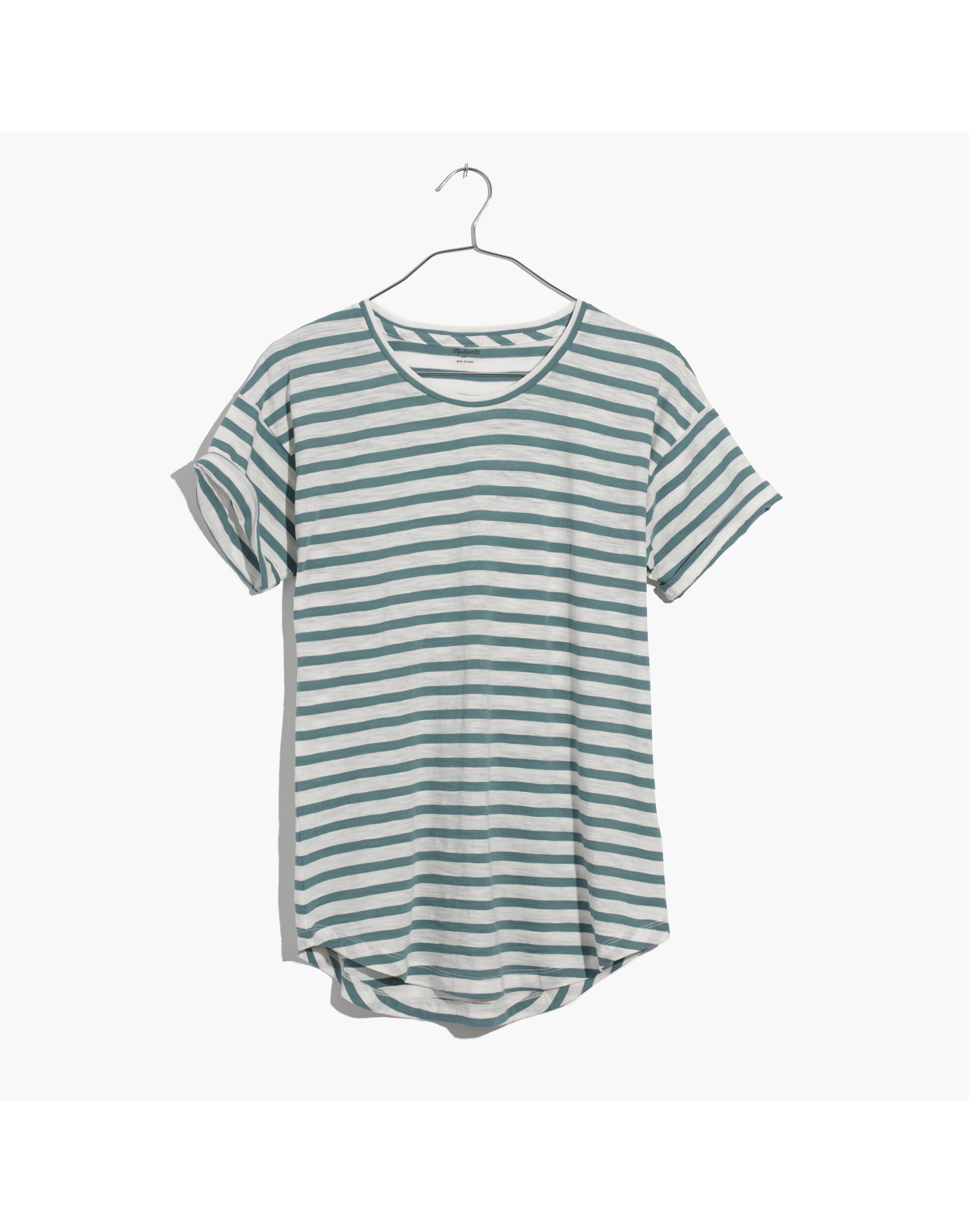 Whisper Cotton Crewneck Tee in Joey Stripe