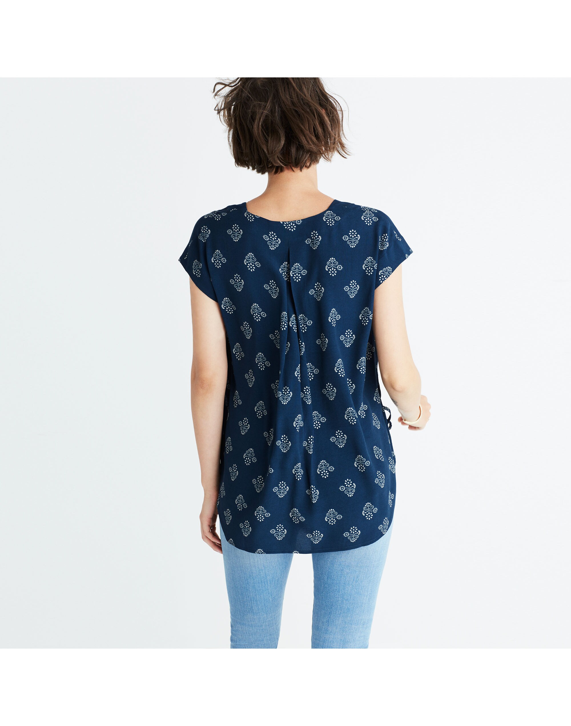 Skylight Side-Tie Top in Flowerstamp