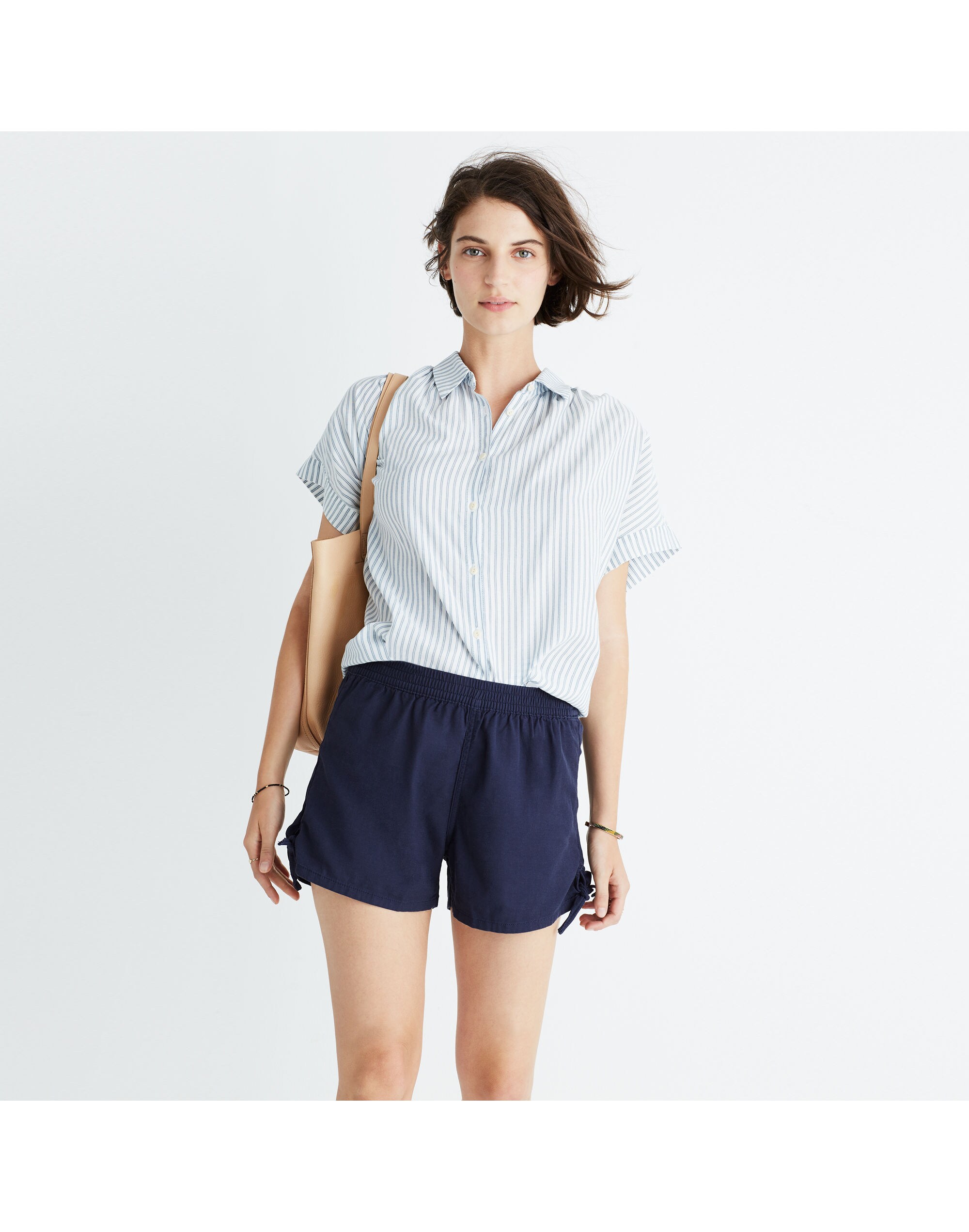 Pull-On Side-Tie Shorts