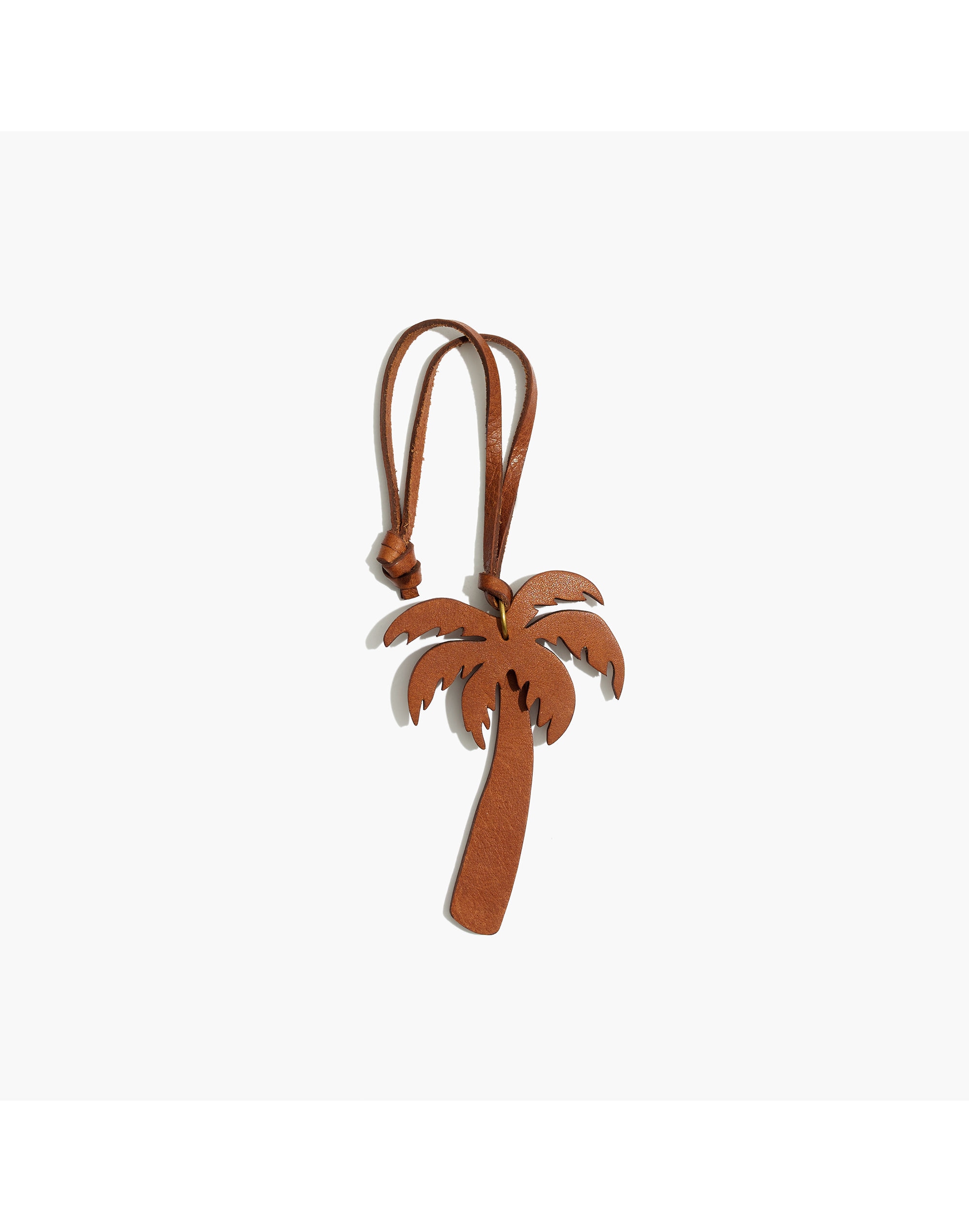 leather palm tree bag tag