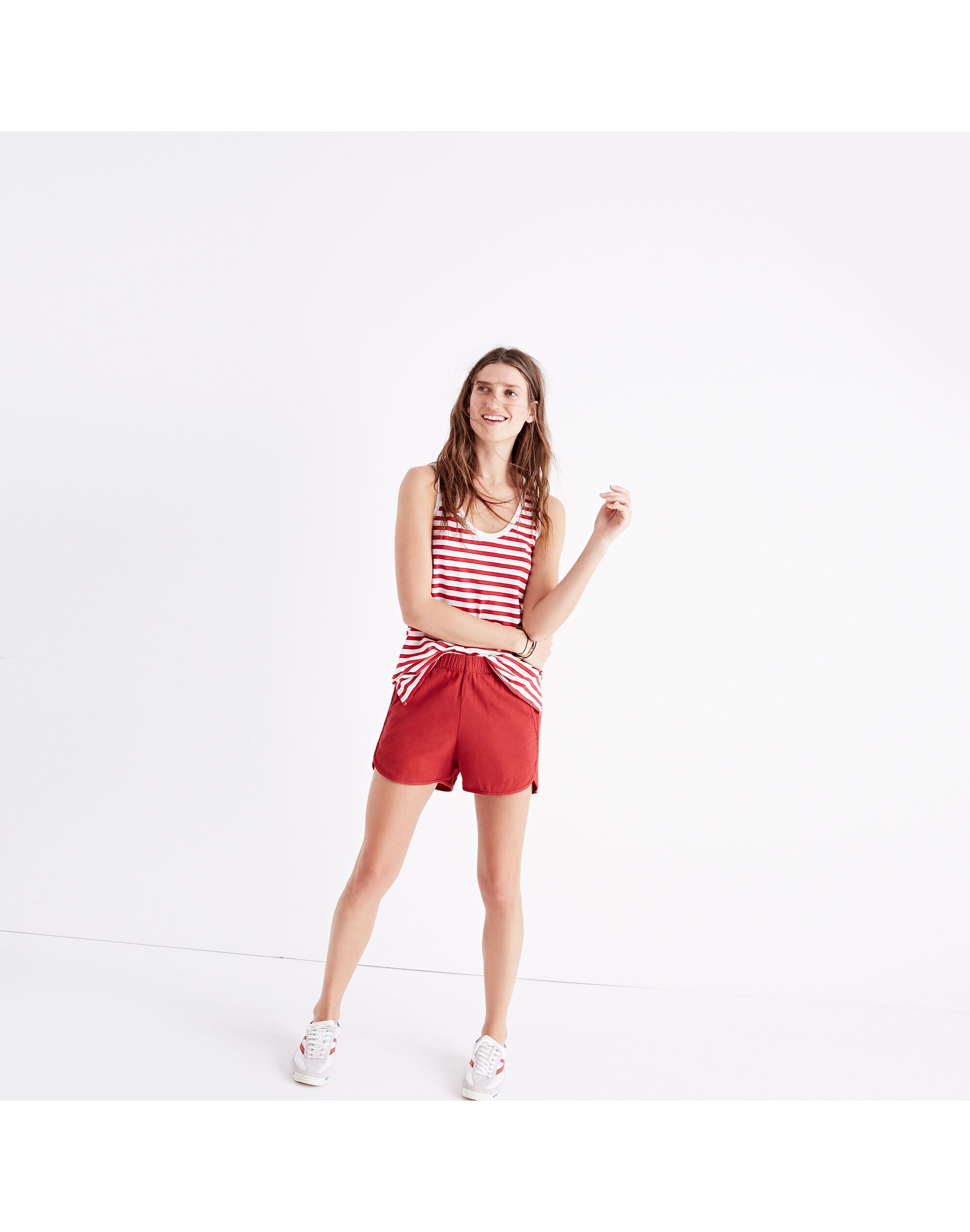 Whisper Cotton Scoop Tank Top in Suzi Stripe