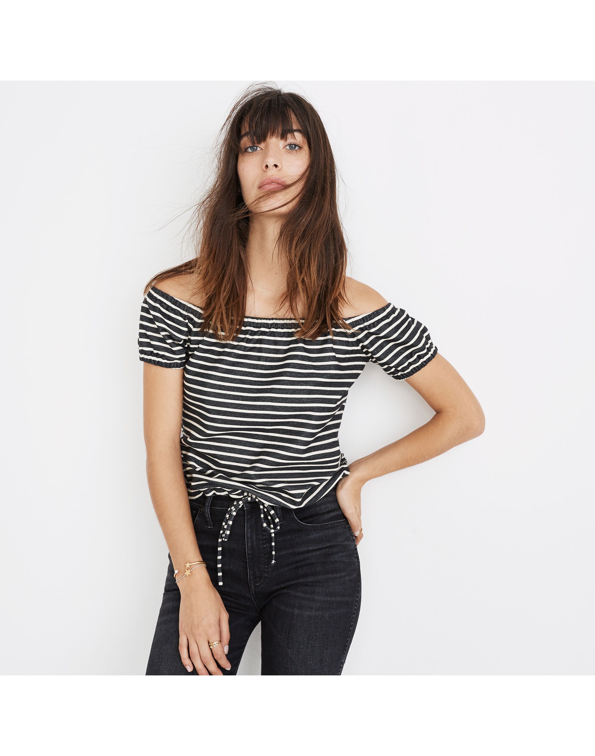 Striped Melody Off-the-Shoulder Top