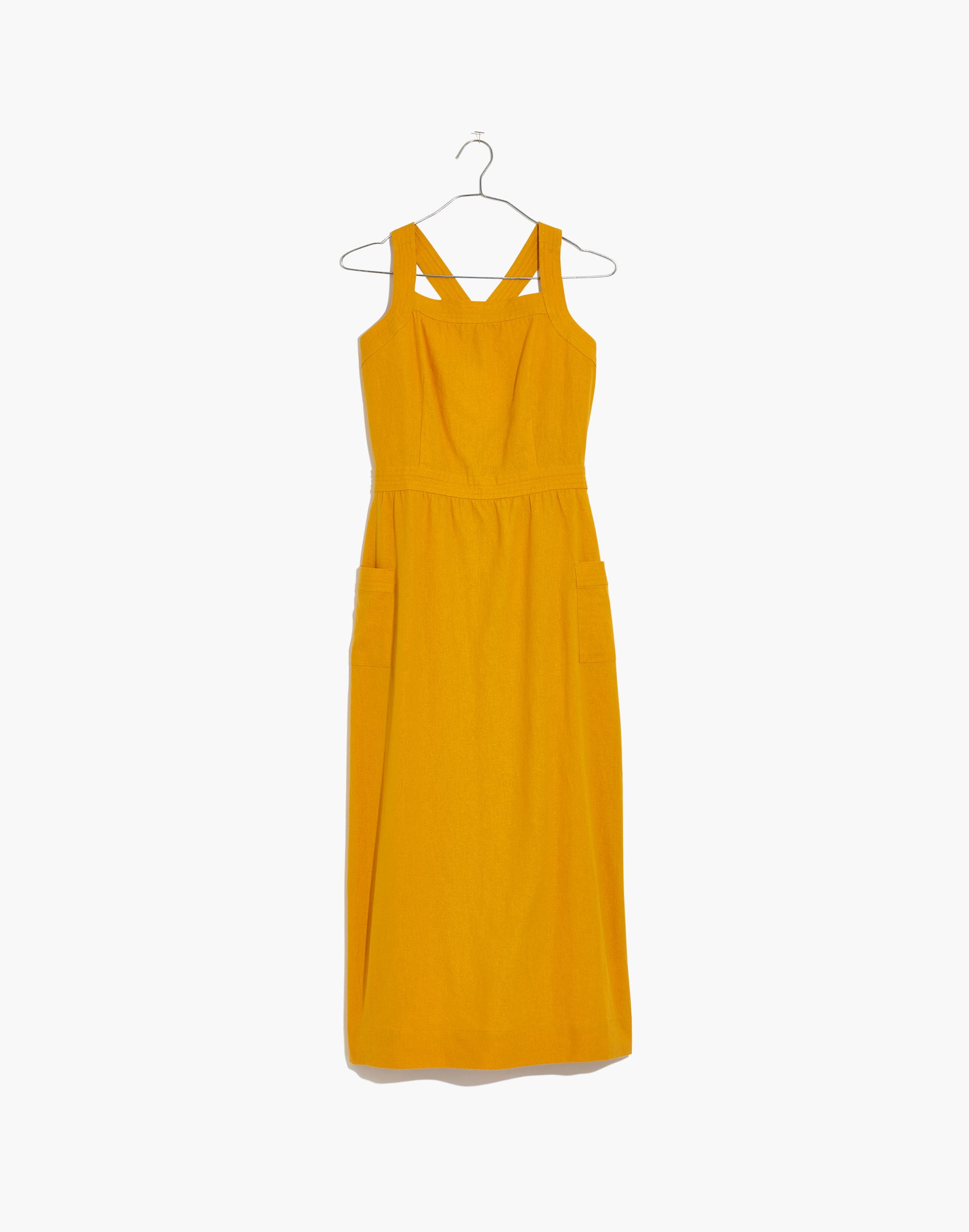 Garment-Dyed Apron Midi Dress