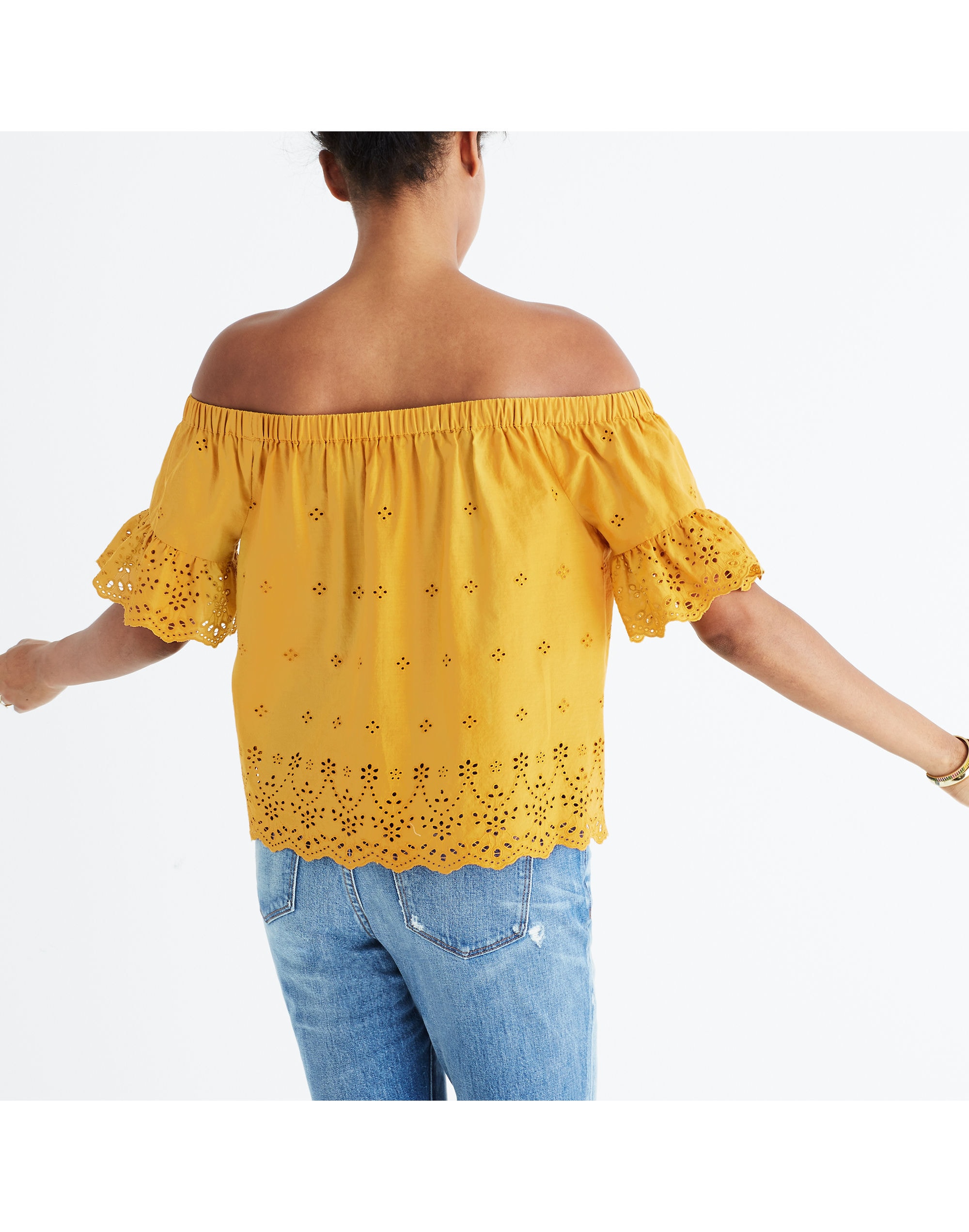 Eyelet Off-the-Shoulder Top