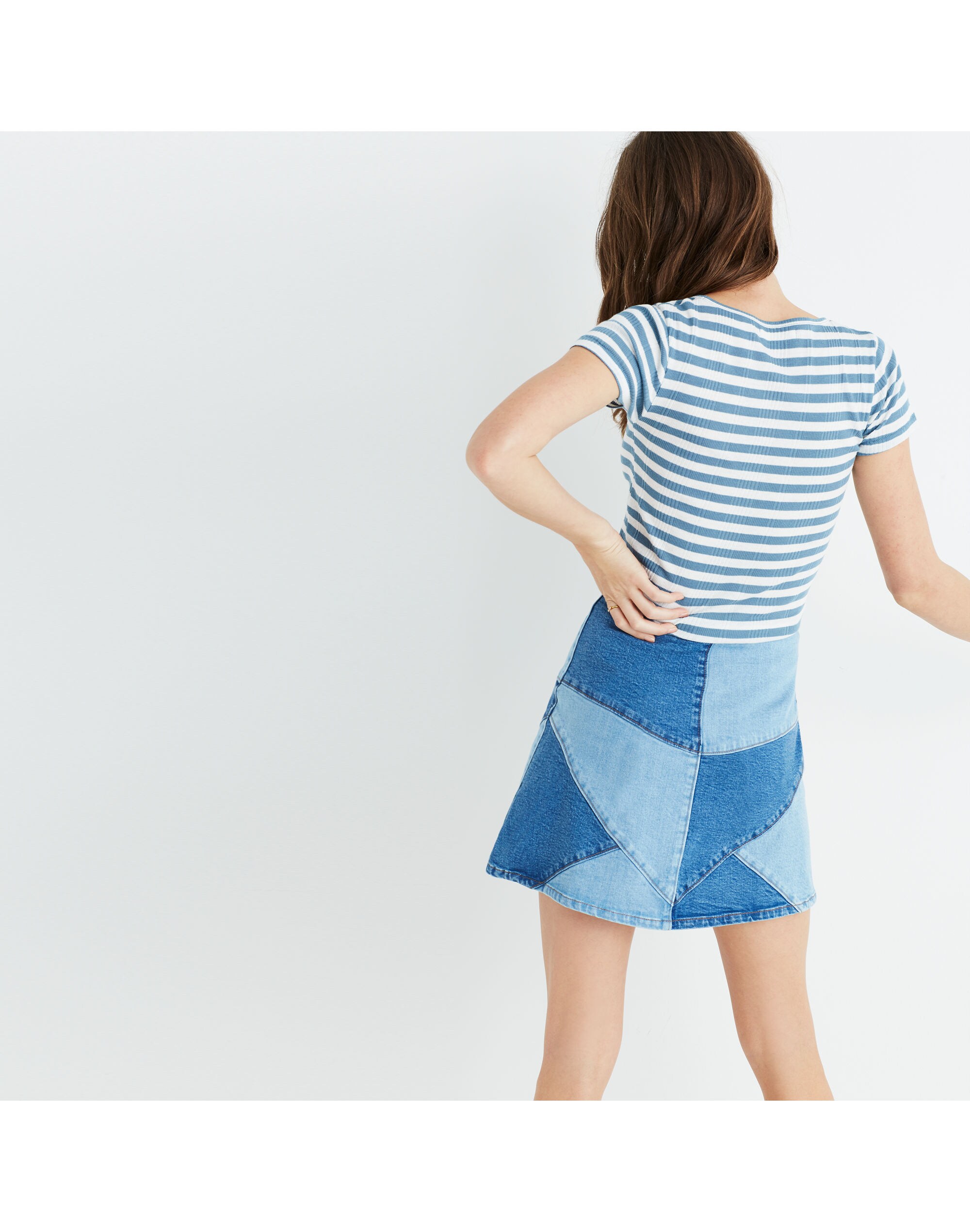 Slim Ribbed Tee in Sandoval Stripe