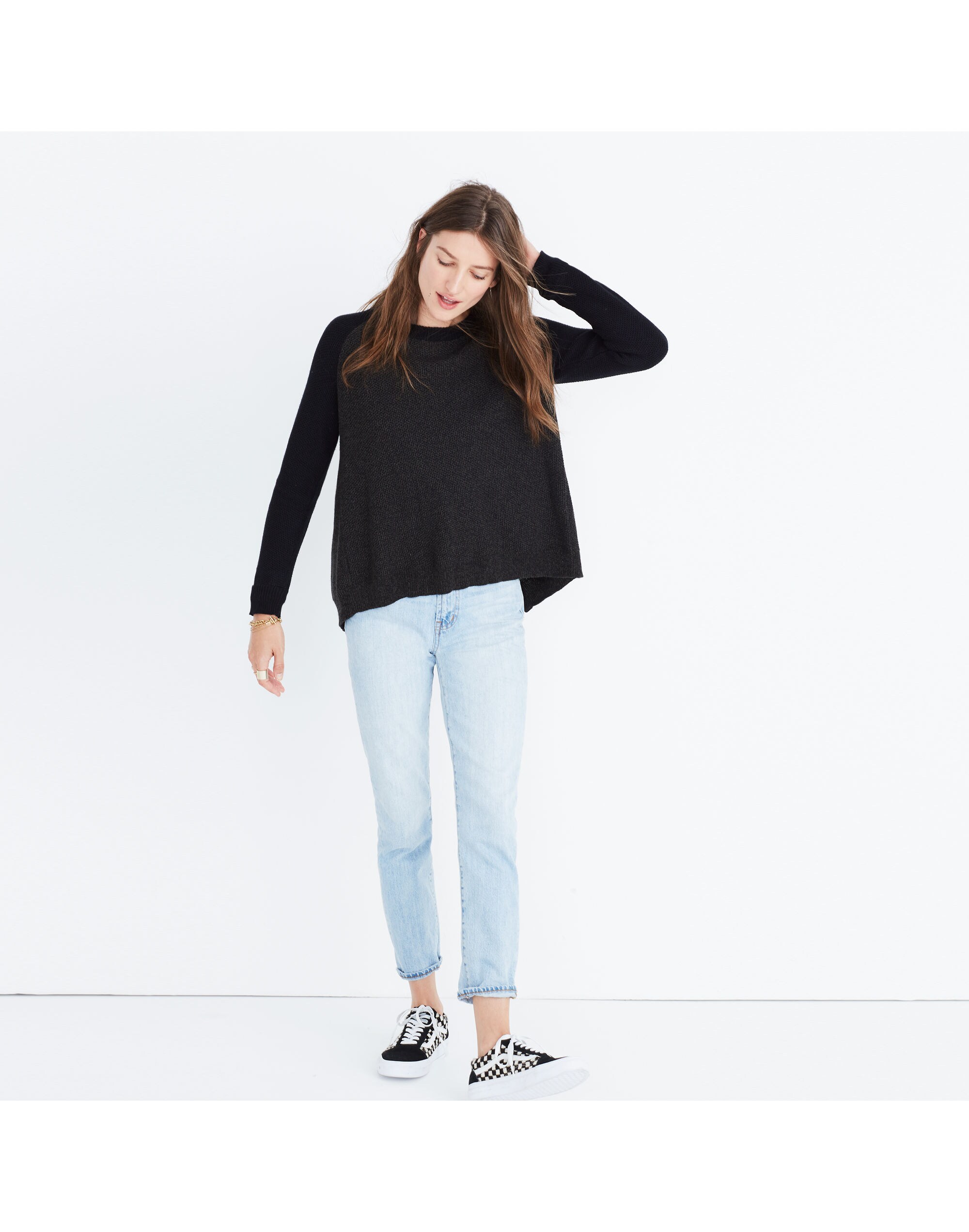 Province Cross-Back Pullover Sweater in Colorblock