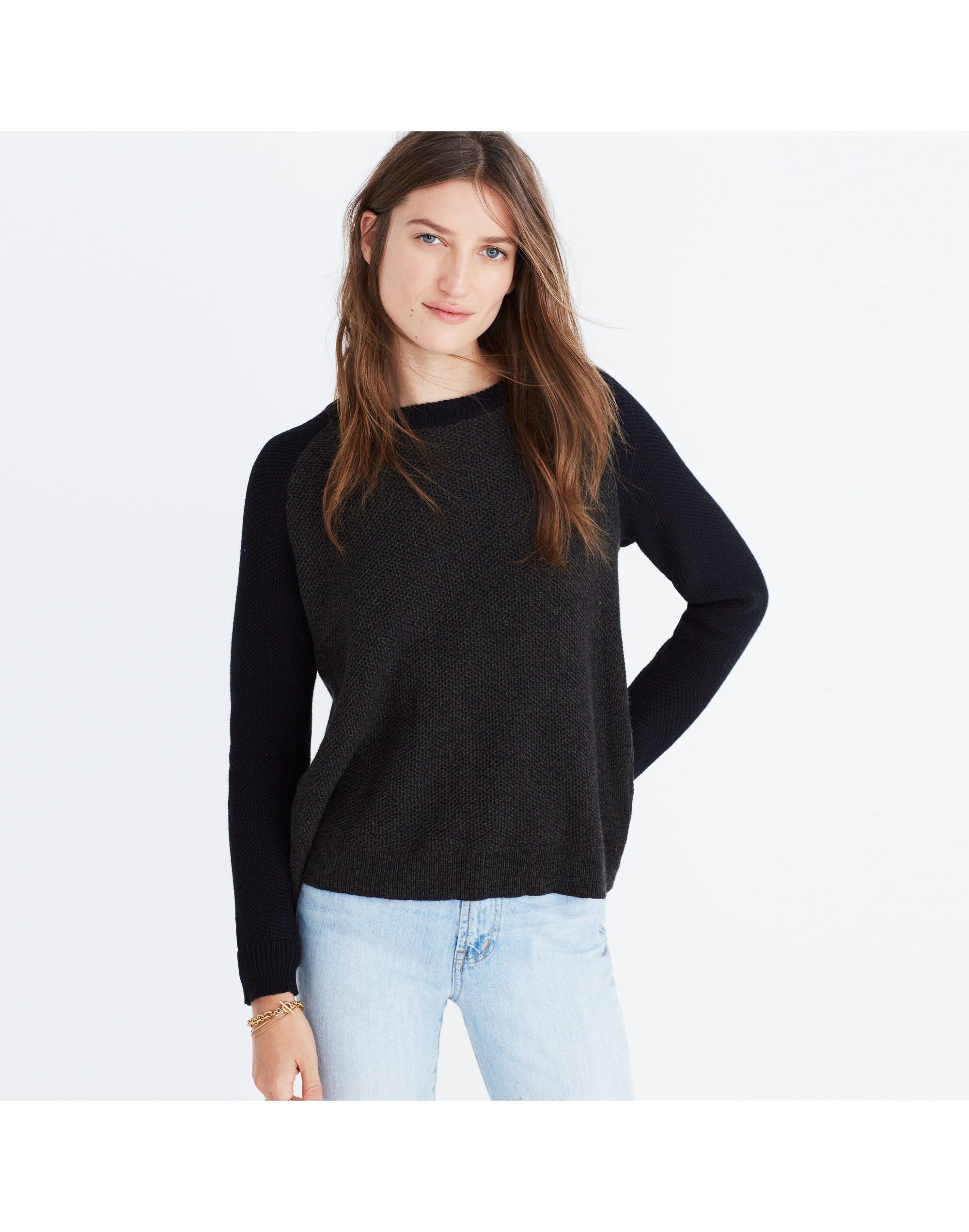 Province Cross-Back Pullover Sweater in Colorblock