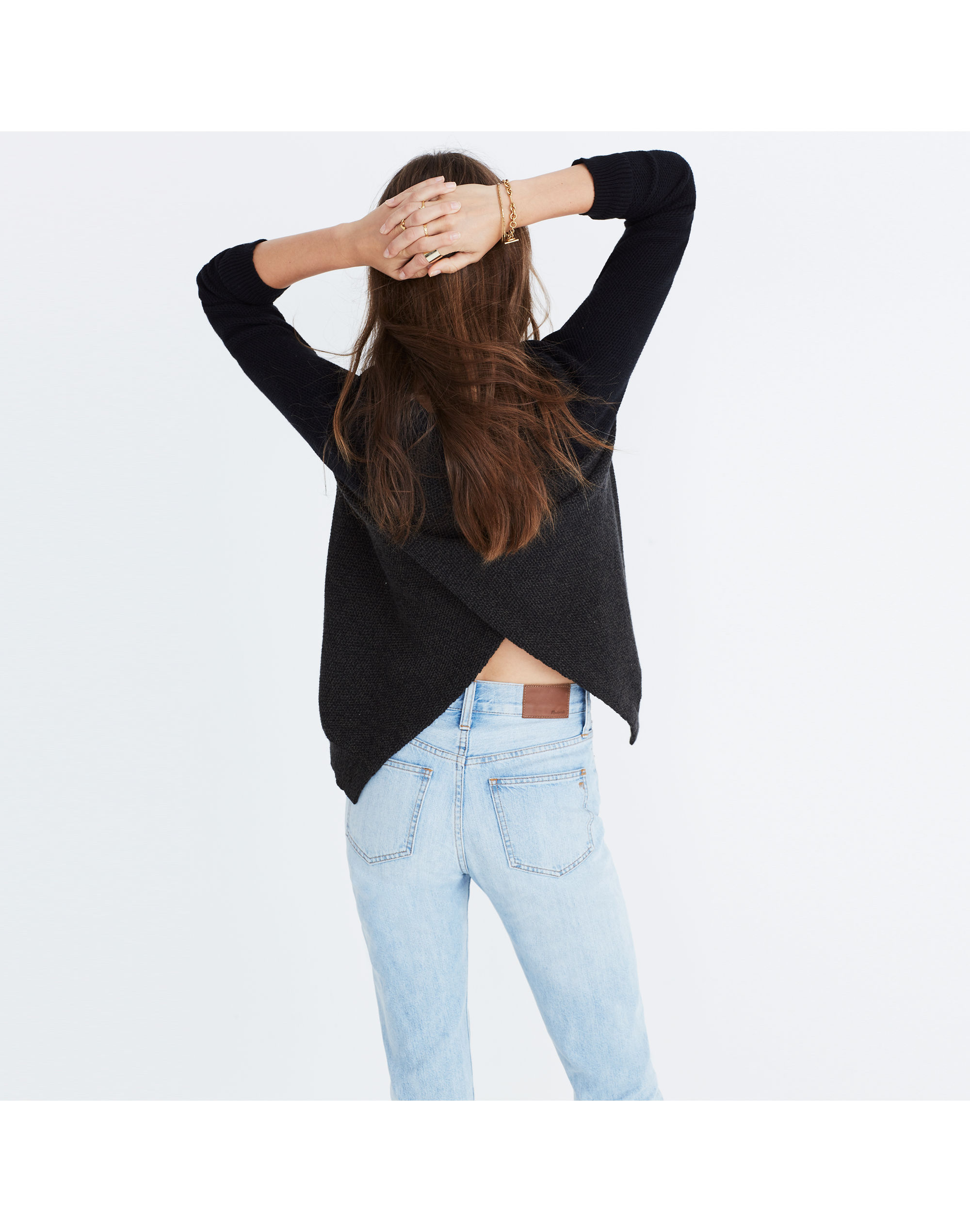 Province Cross-Back Pullover Sweater in Colorblock