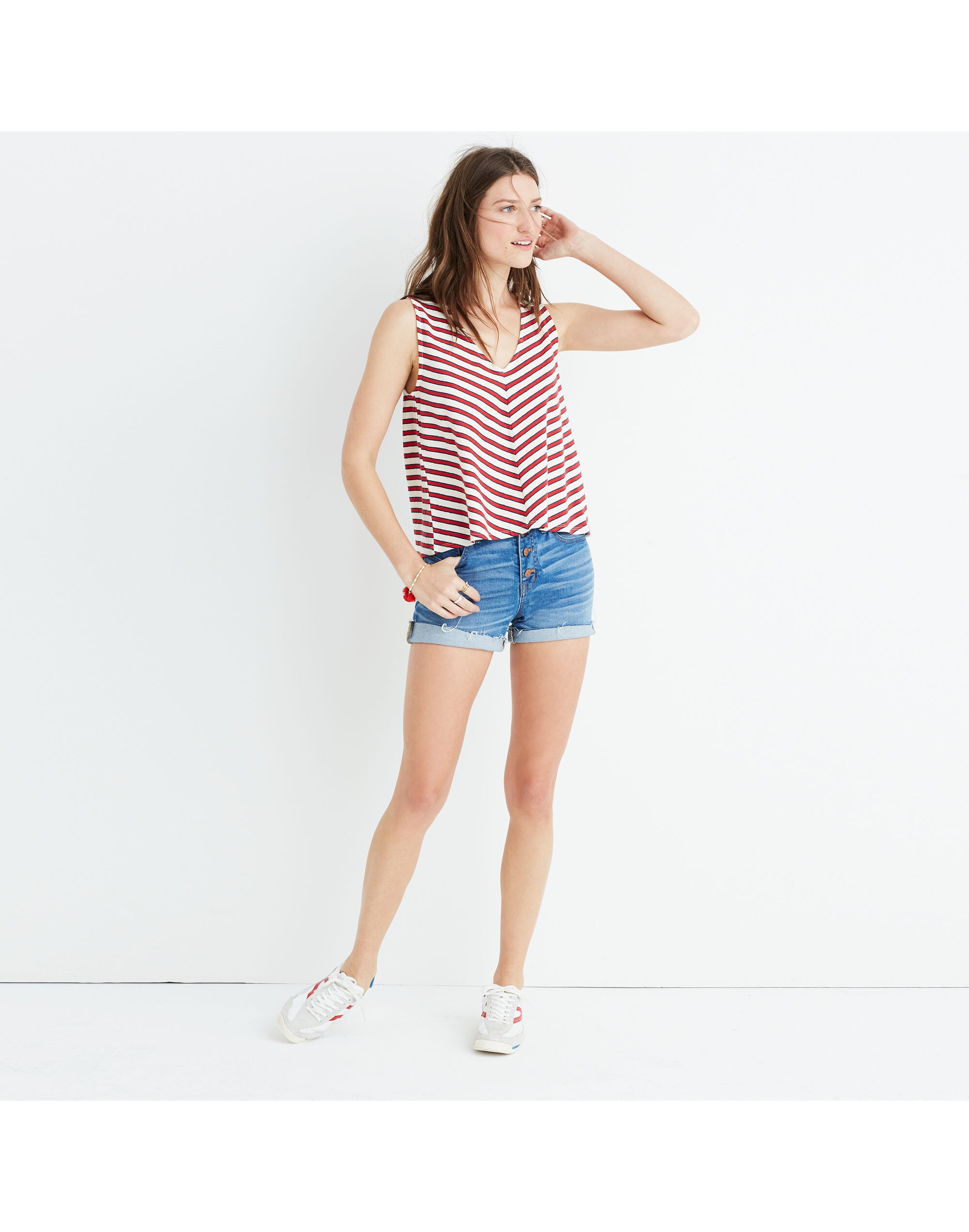 Chevron Stripe Swingy Tank Top