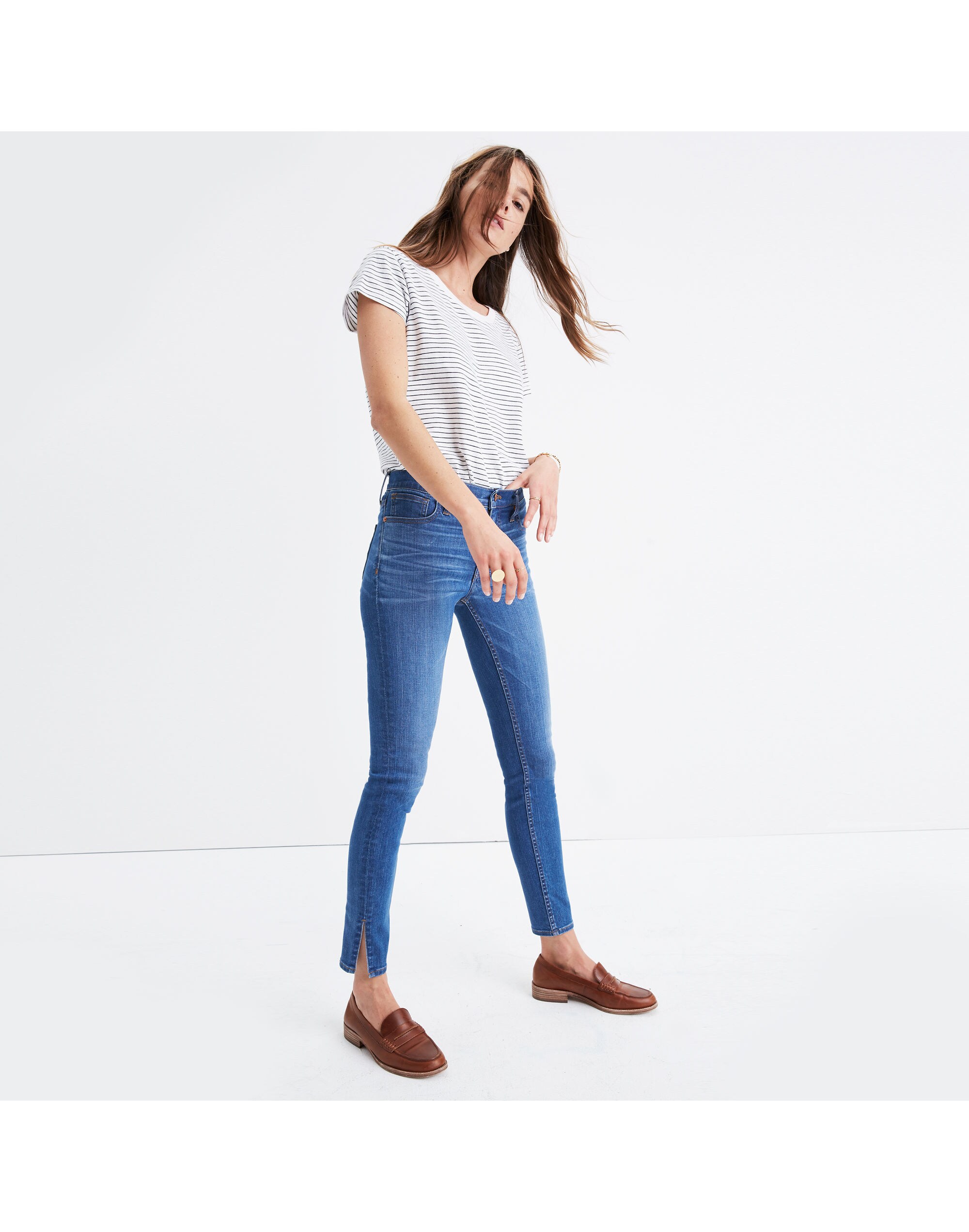 Taller 9" High-Rise Skinny Jeans in Bonita Wash: Side-Slit Edition