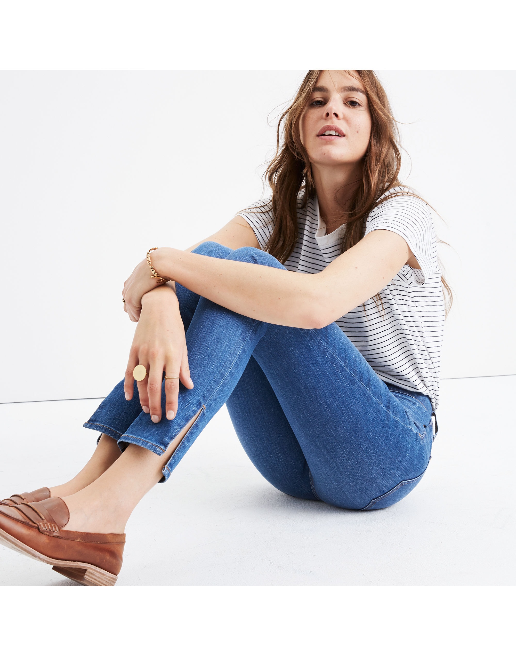 Taller 9" High-Rise Skinny Jeans in Bonita Wash: Side-Slit Edition