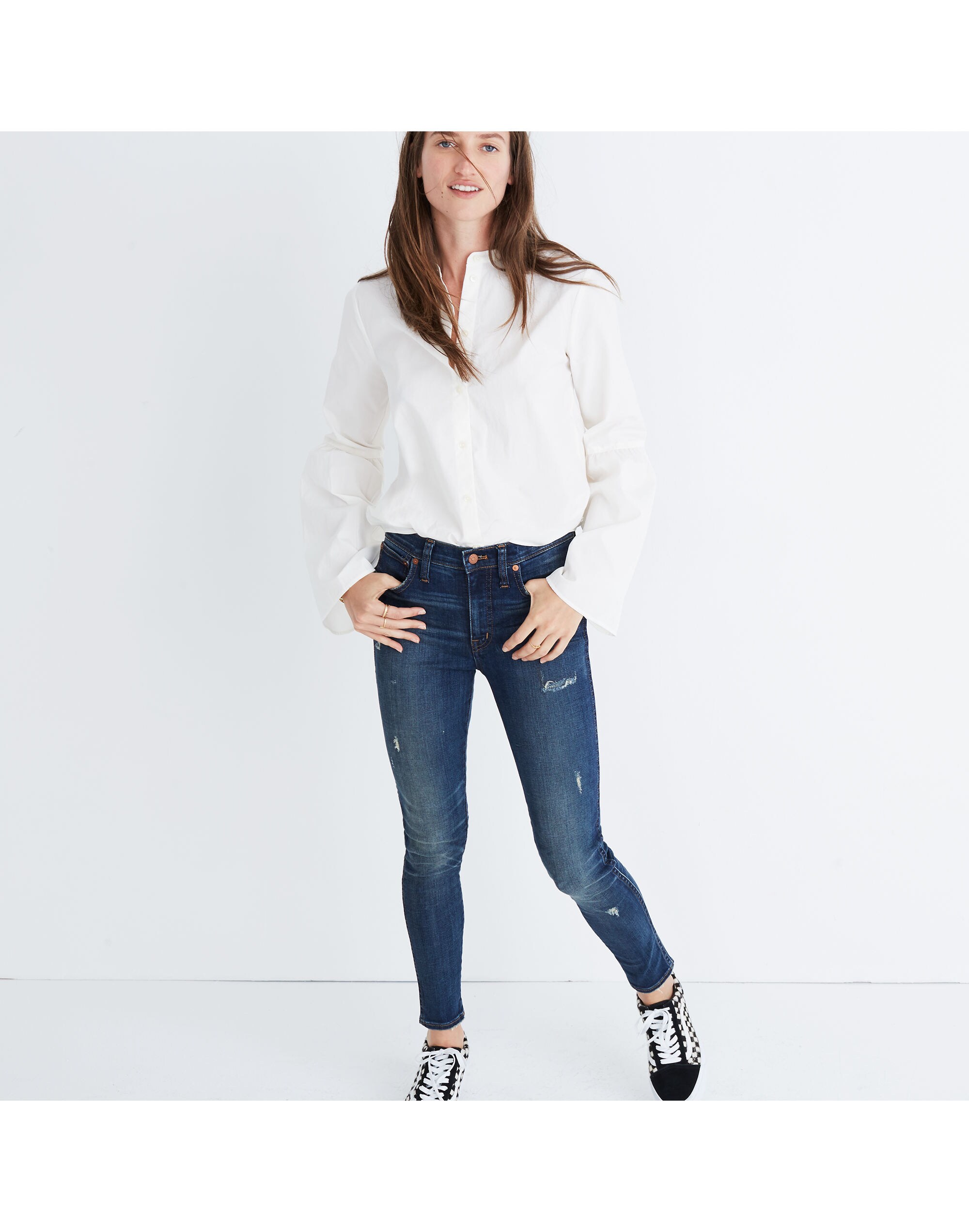Taller 9" High-Rise Skinny Jeans: Distressed Edition