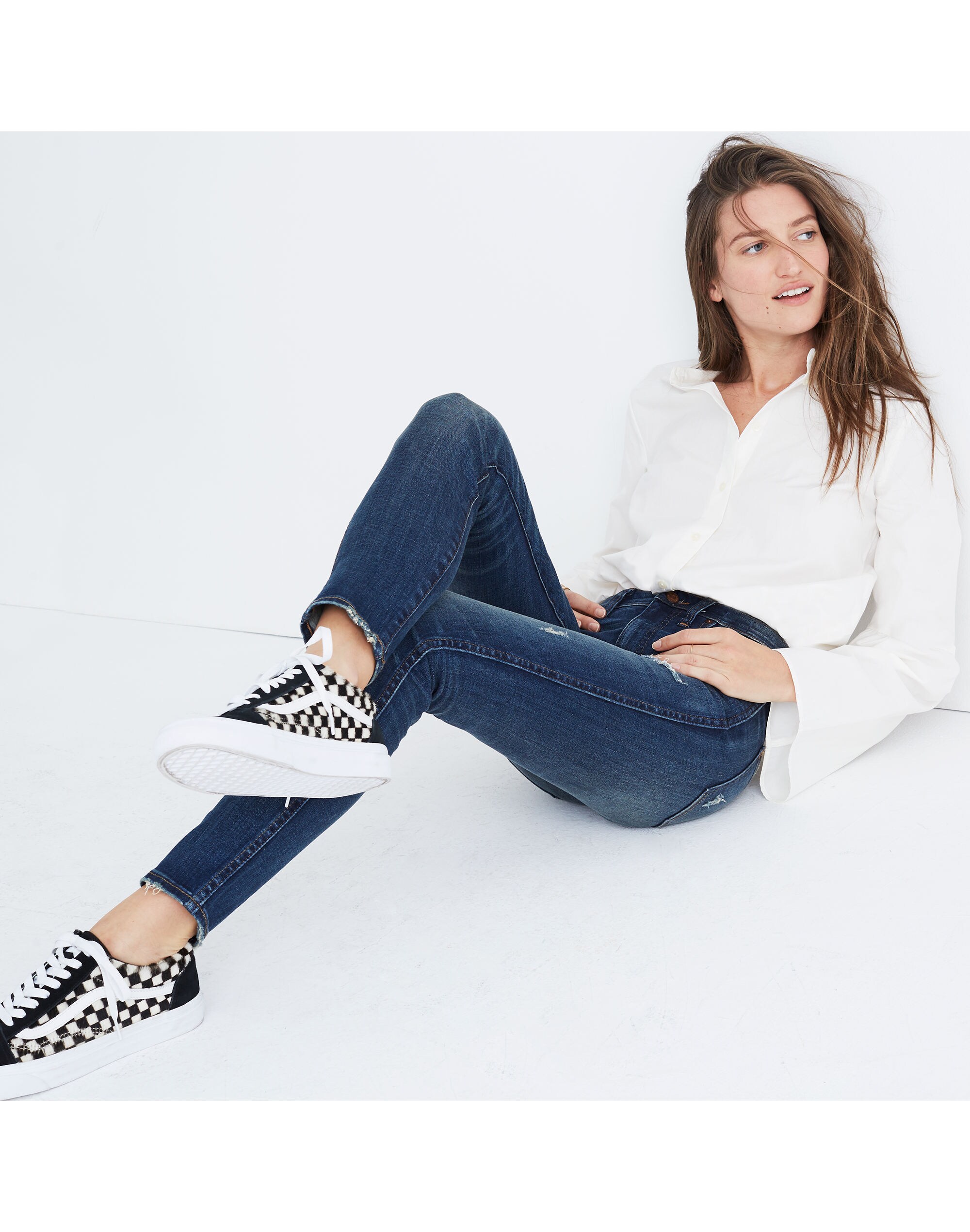 Taller 9" High-Rise Skinny Jeans: Distressed Edition