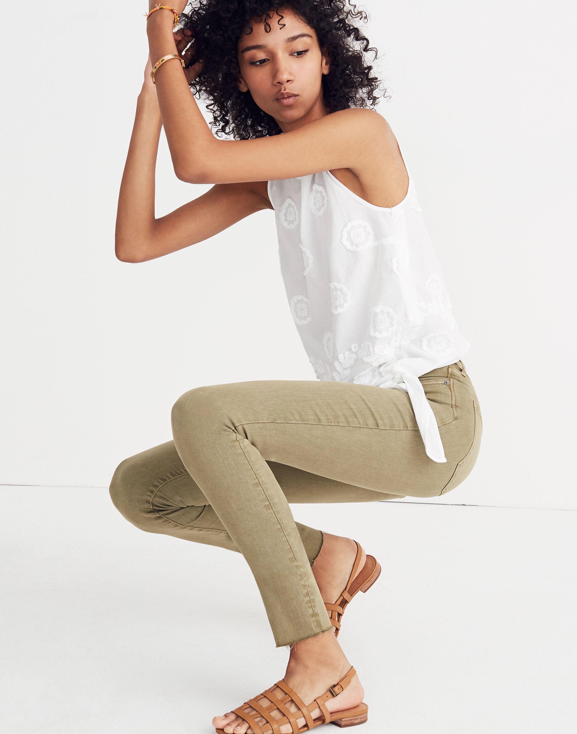 9" High-Rise Skinny Jeans: Raw-Hem Garment-Dyed Edition