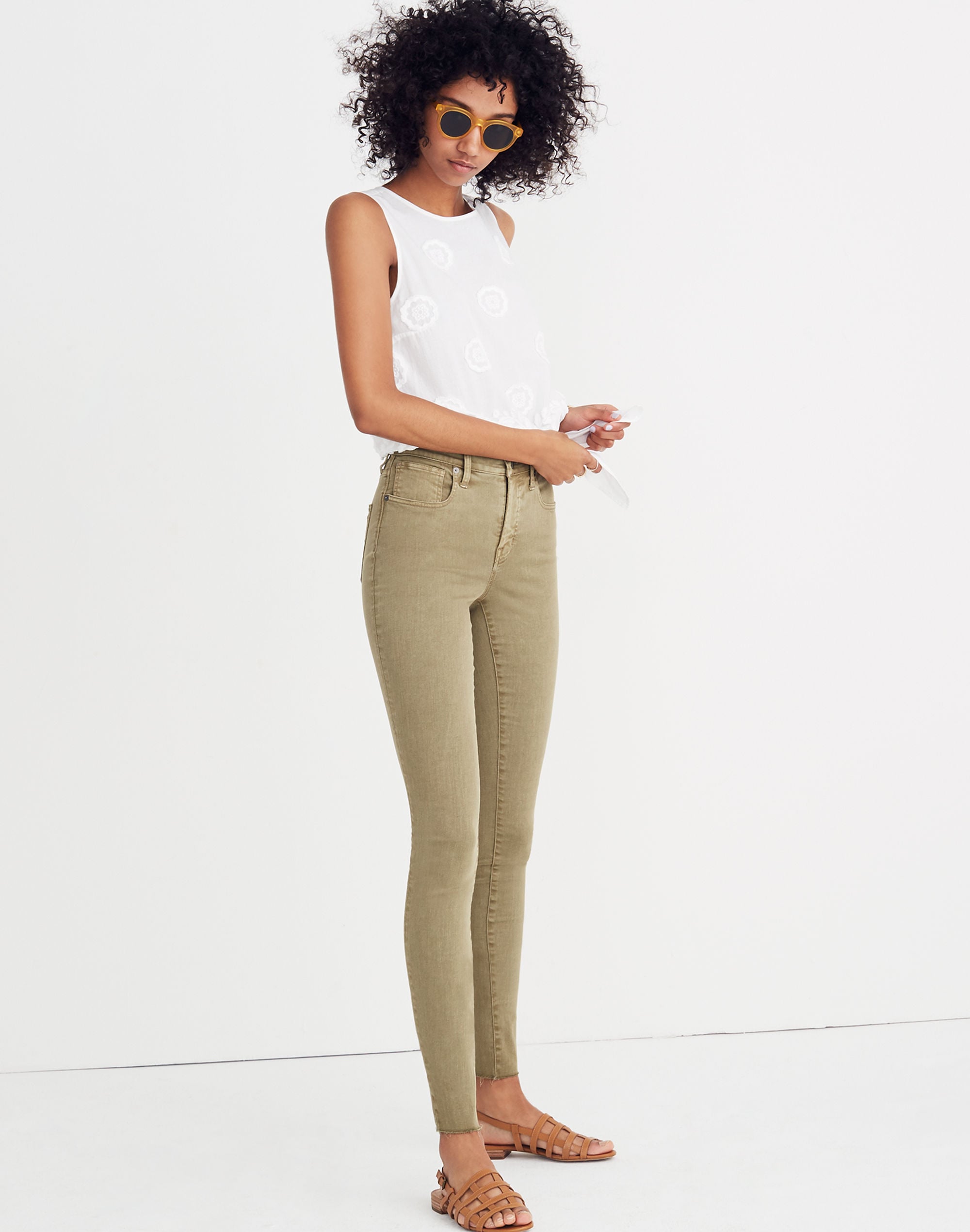 9" High-Rise Skinny Jeans: Raw-Hem Garment-Dyed Edition