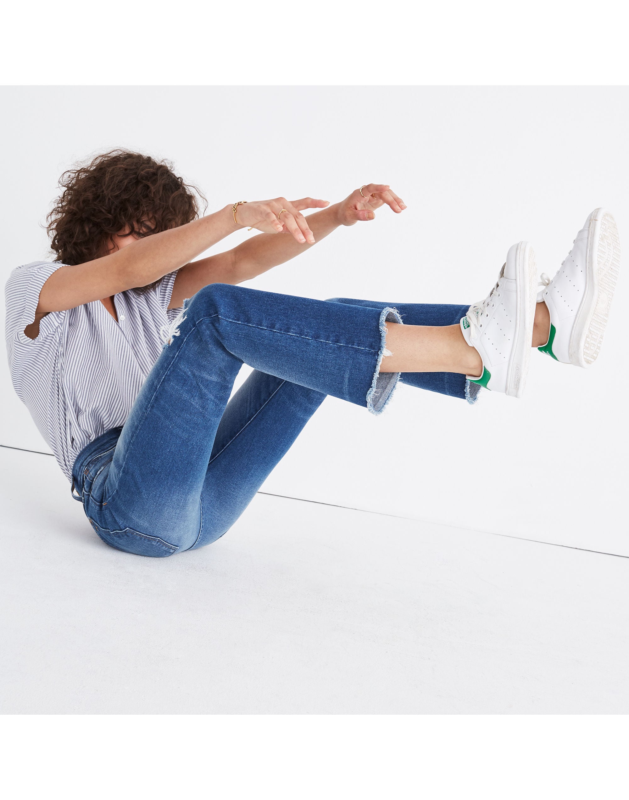 Retro Crop Bootcut Jeans: Knee-Rip Edition