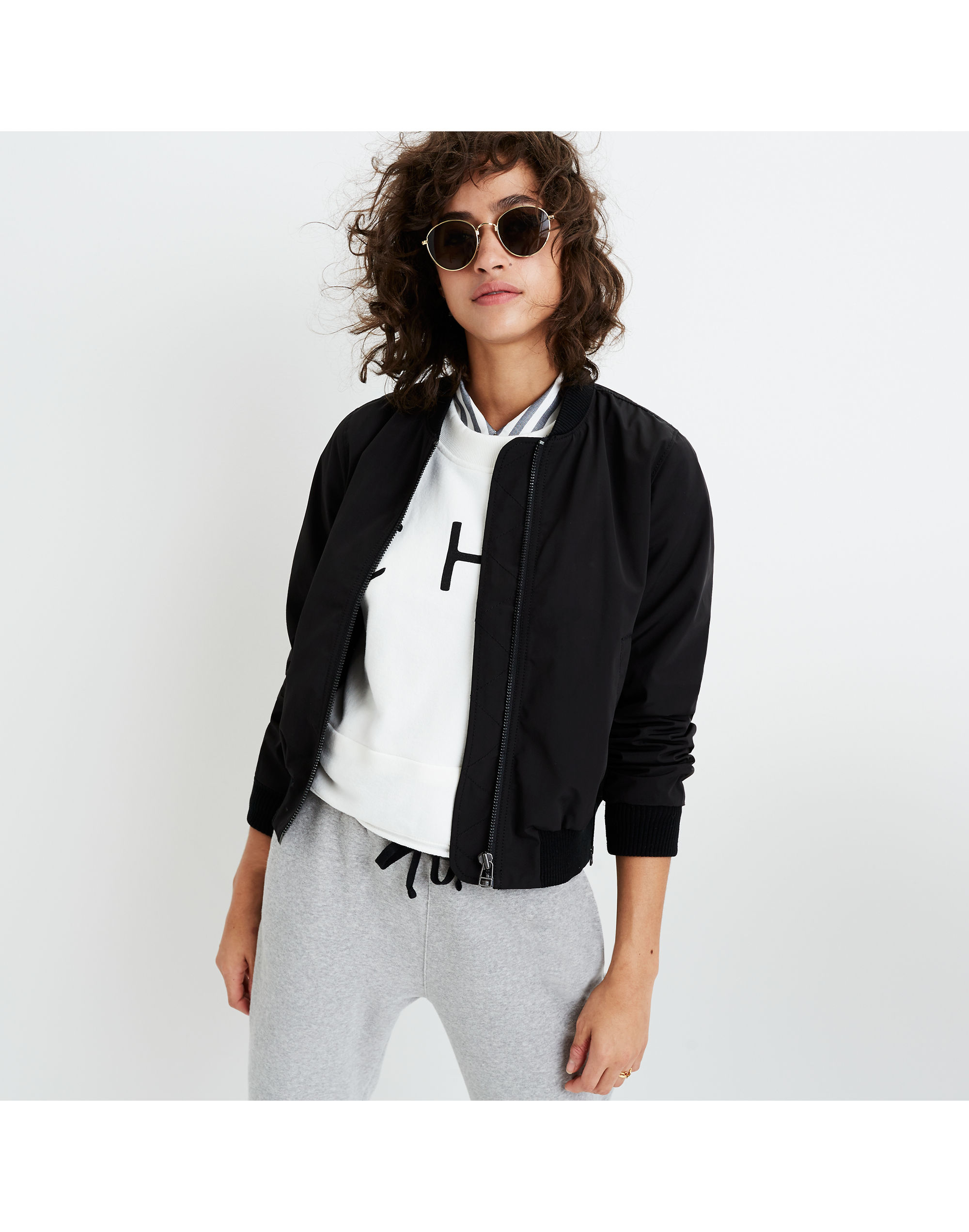 Side-Zip Bomber Jacket