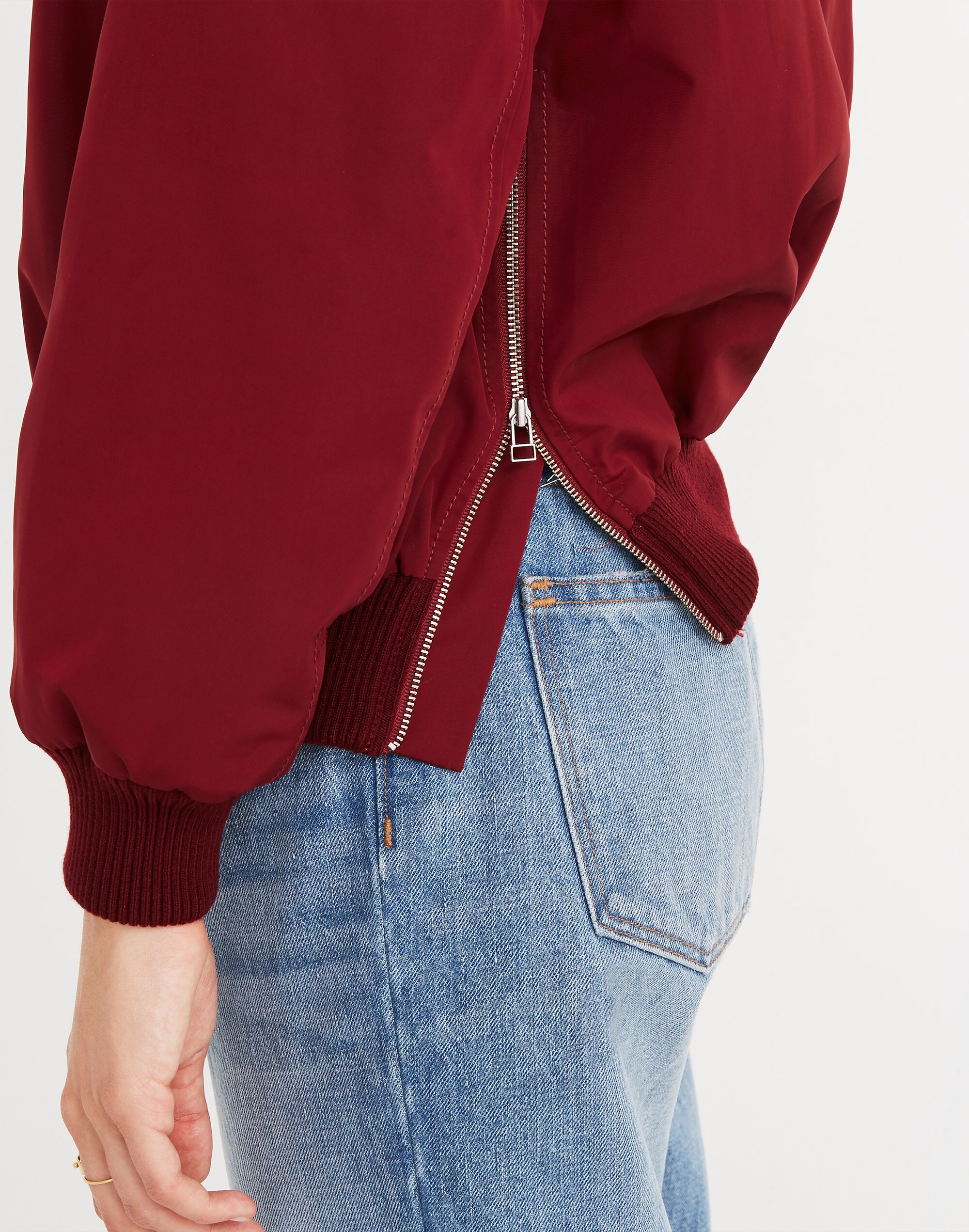 Side-Zip Bomber Jacket