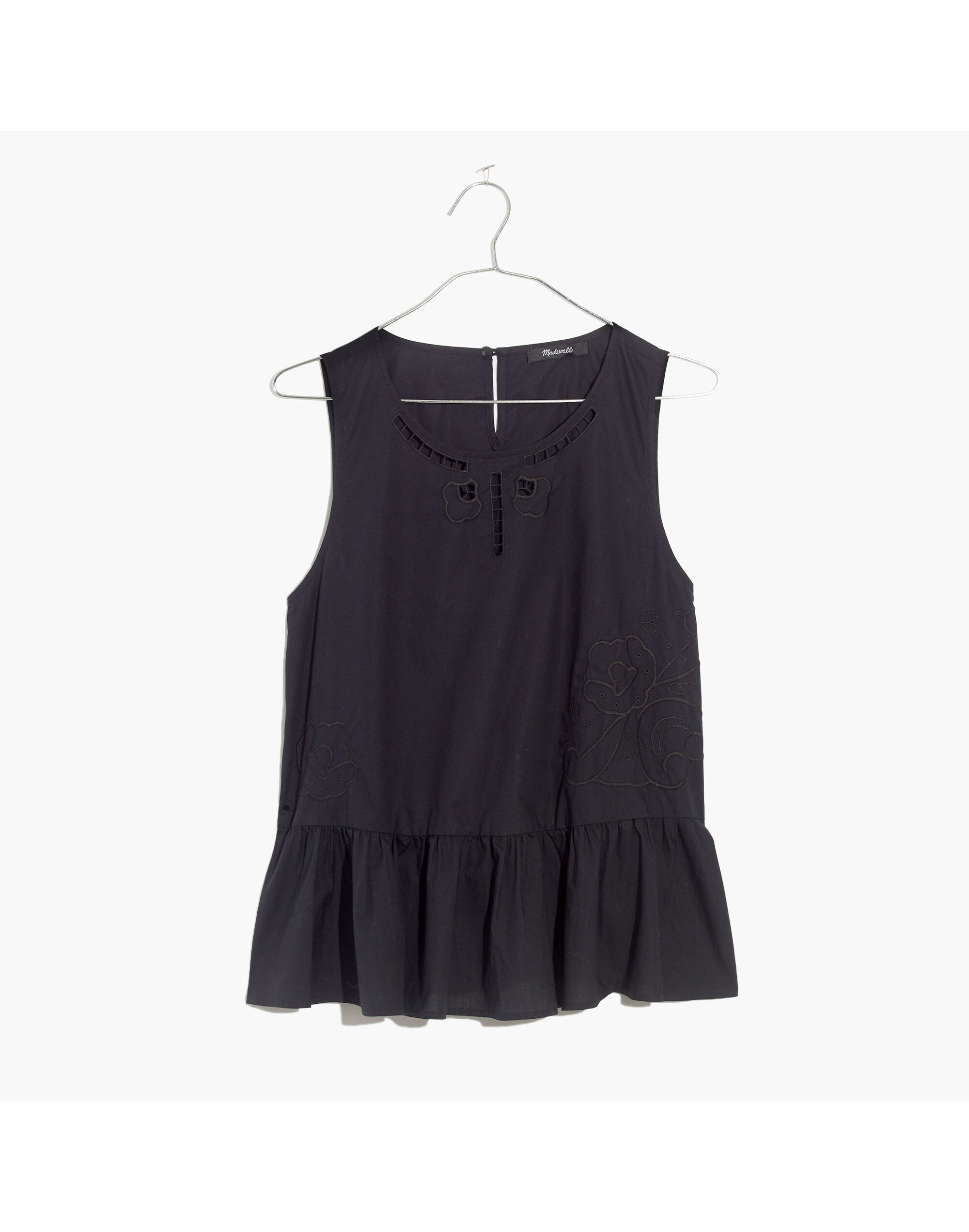 Embroidered Peplum Tank Top