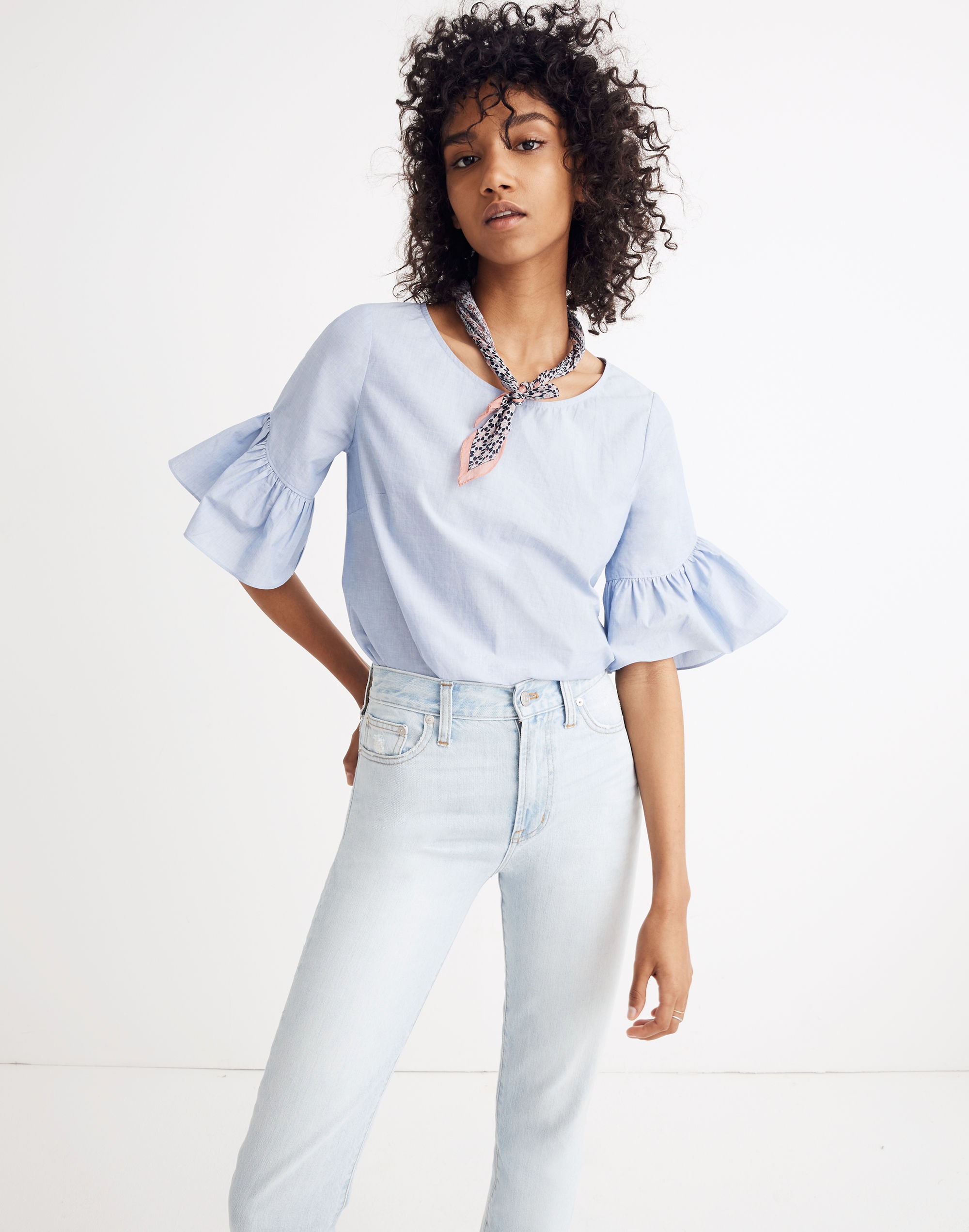 ruffle-sleeve top