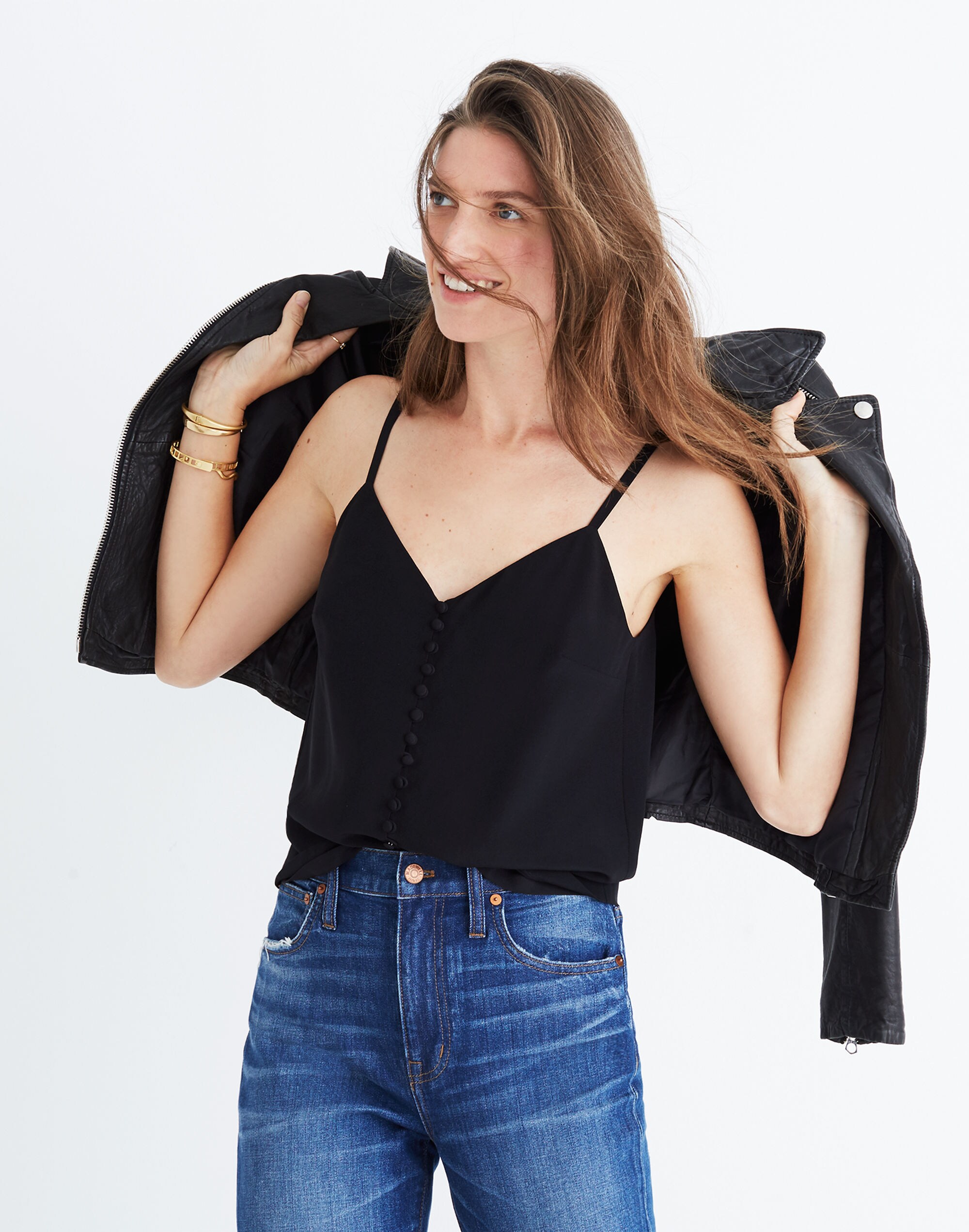 Silk Button-Down Cami