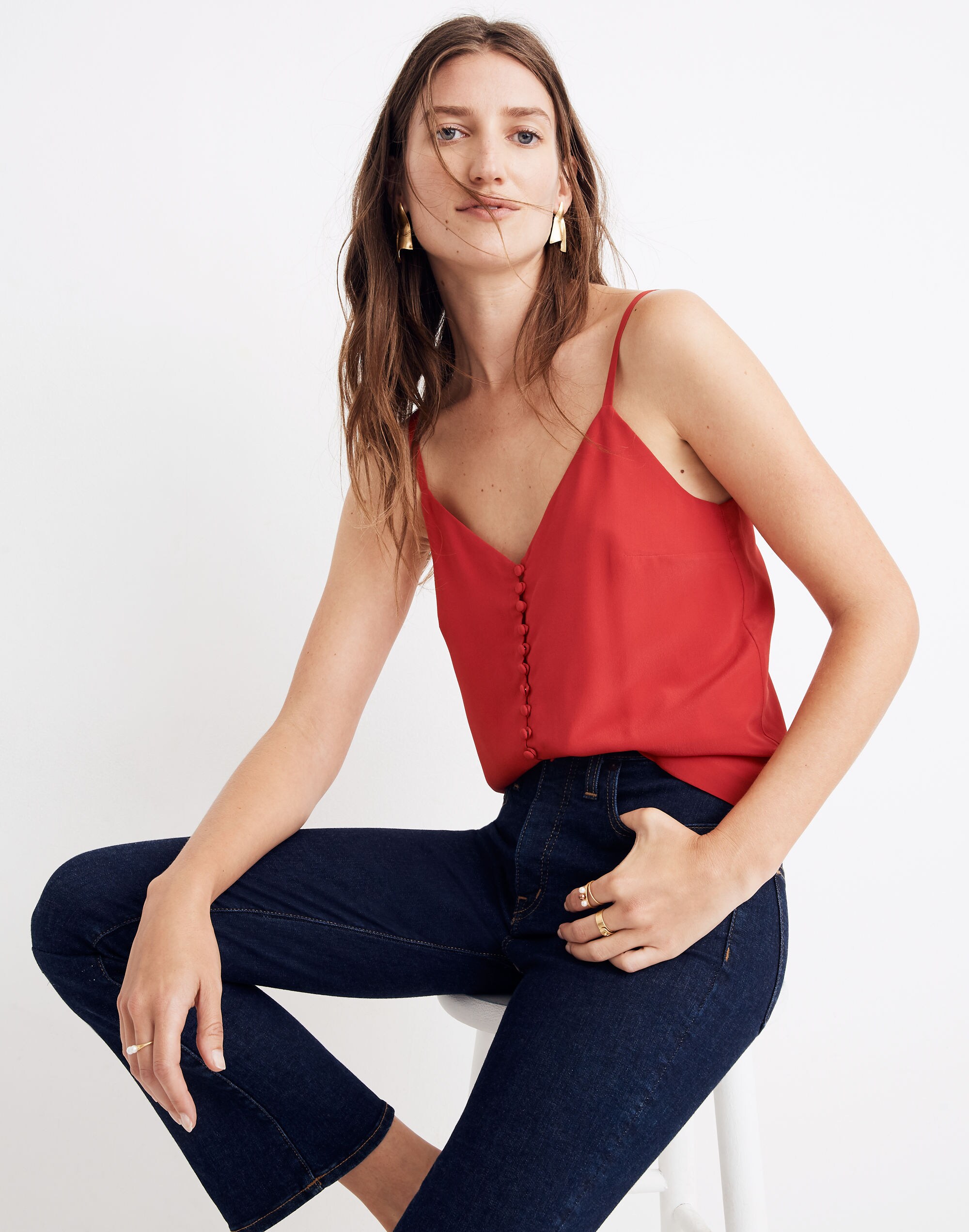 Silk Button-Down Cami