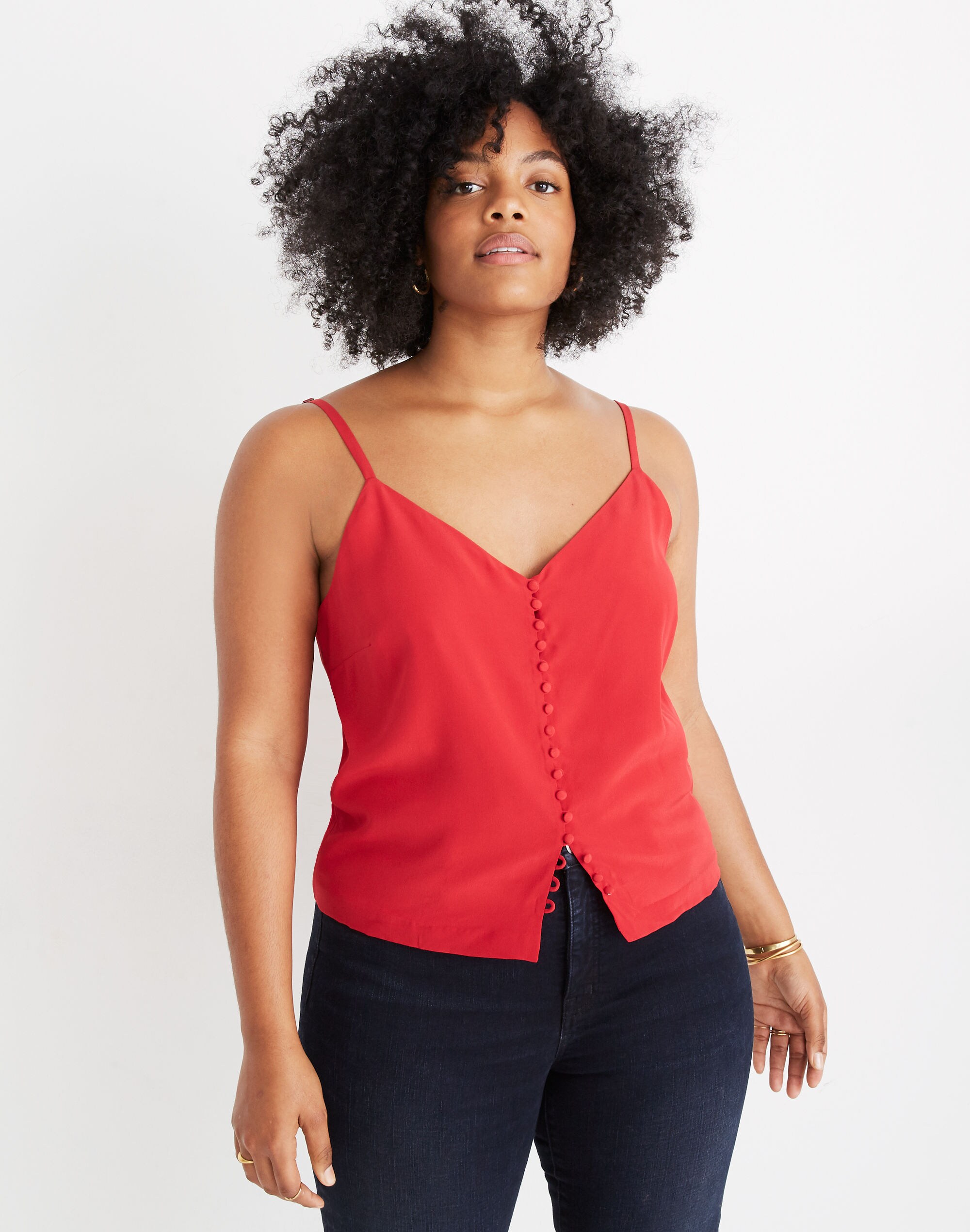 Silk Button-Down Cami