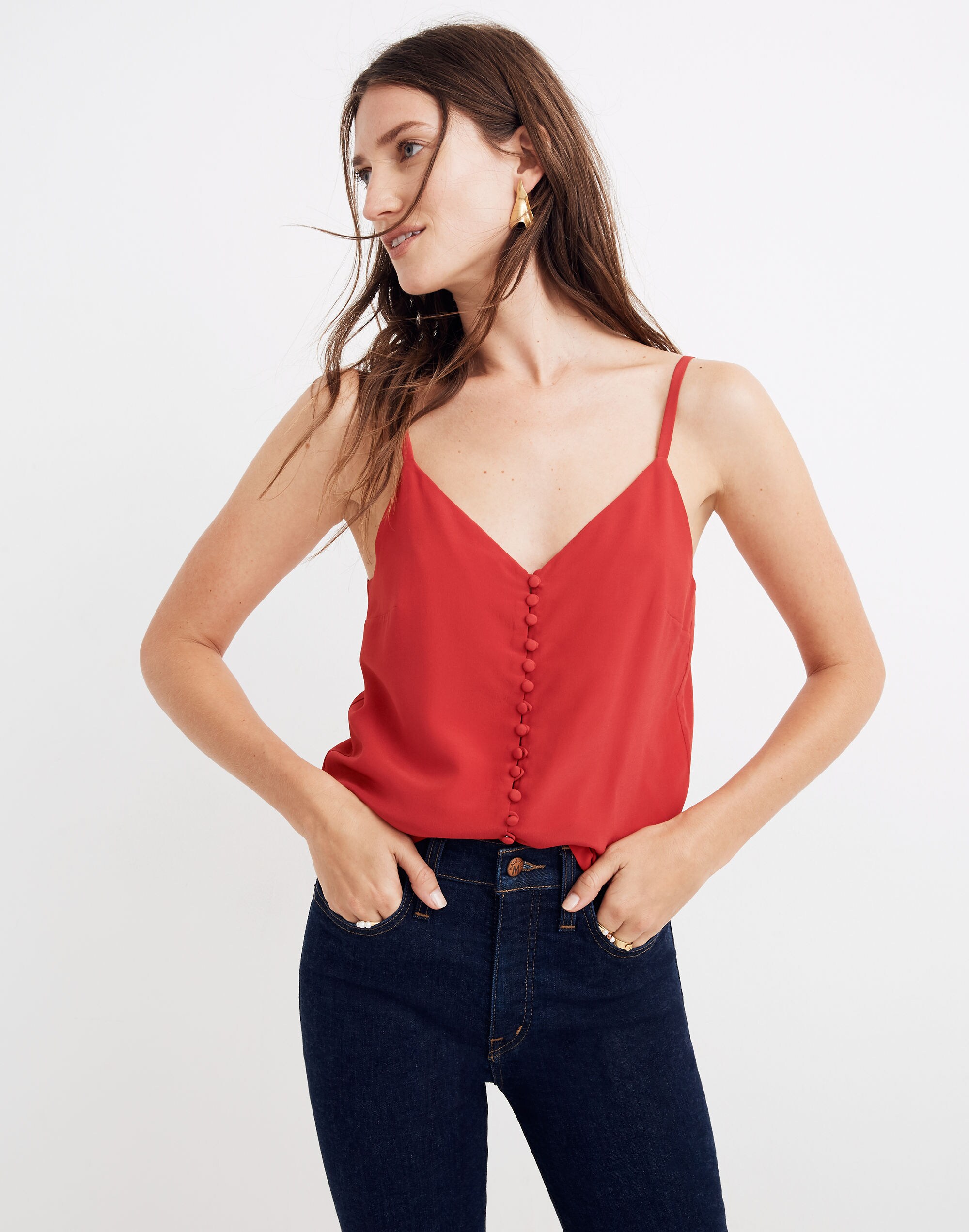 Silk Button-Down Cami