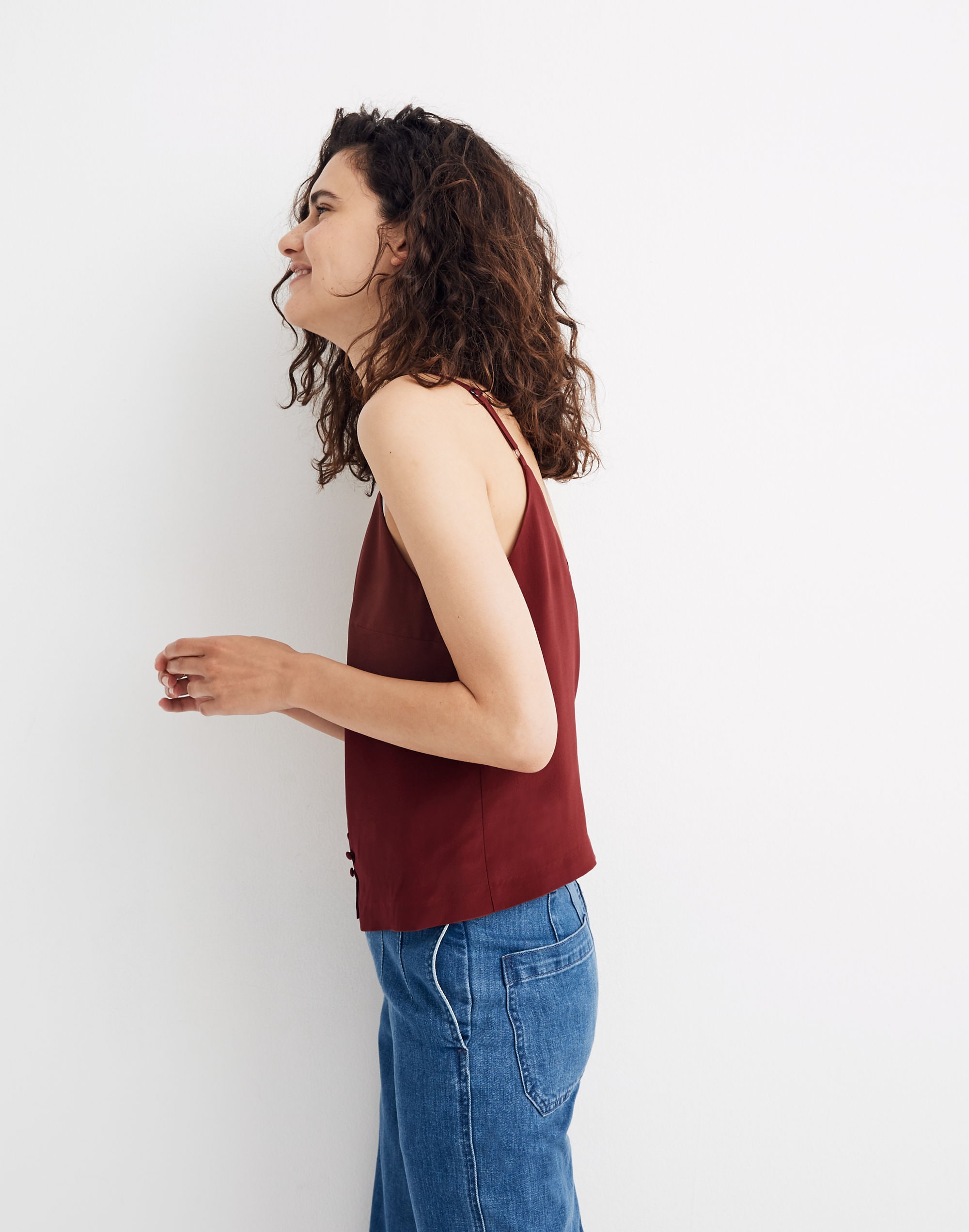 Silk Button-Down Cami