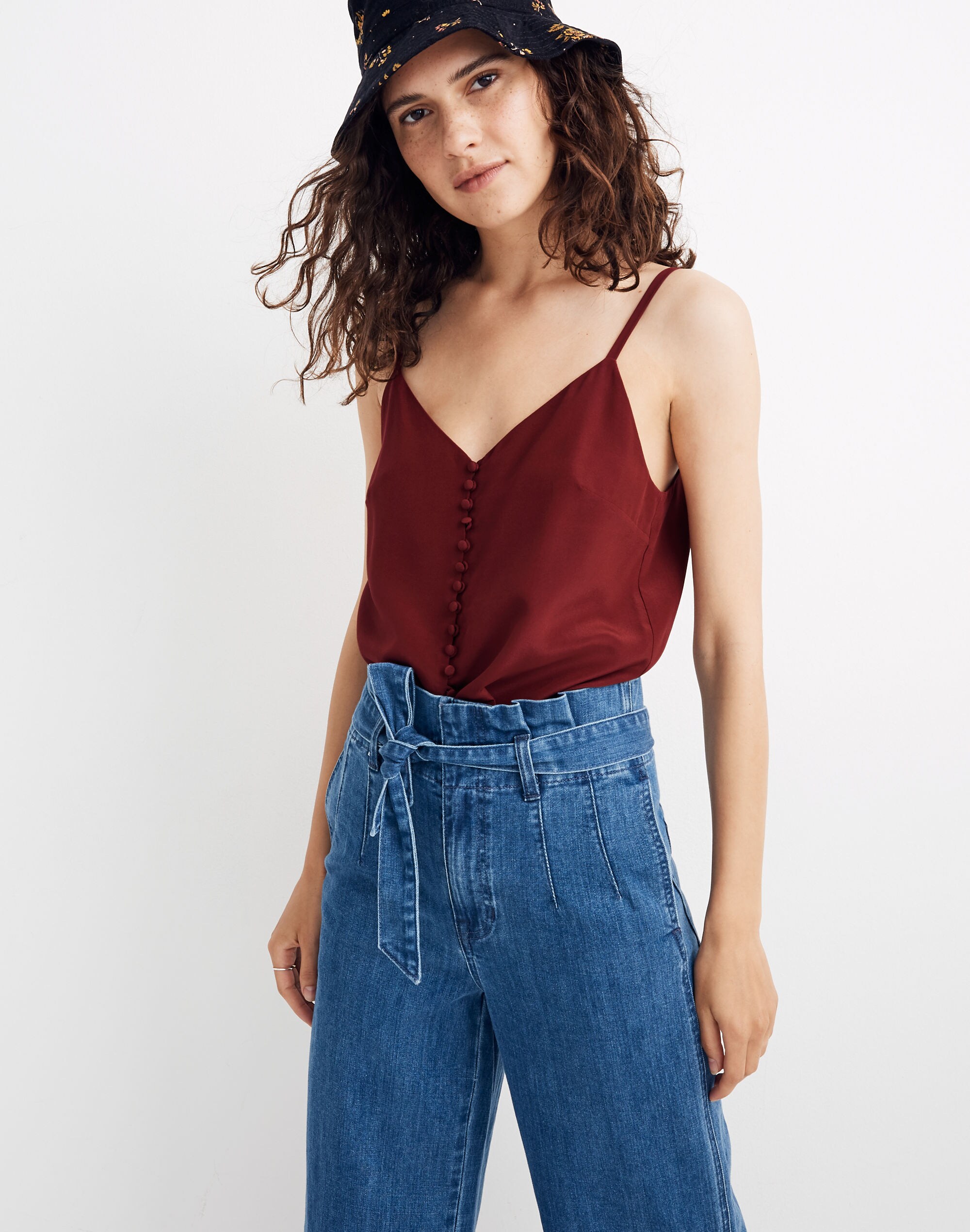 Silk Button-Down Cami