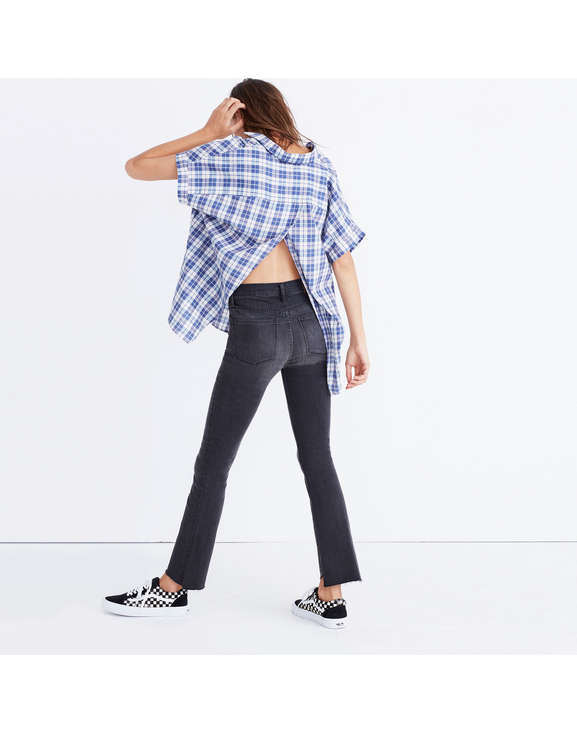 Central Open-Back Shirt in Linus Plaid