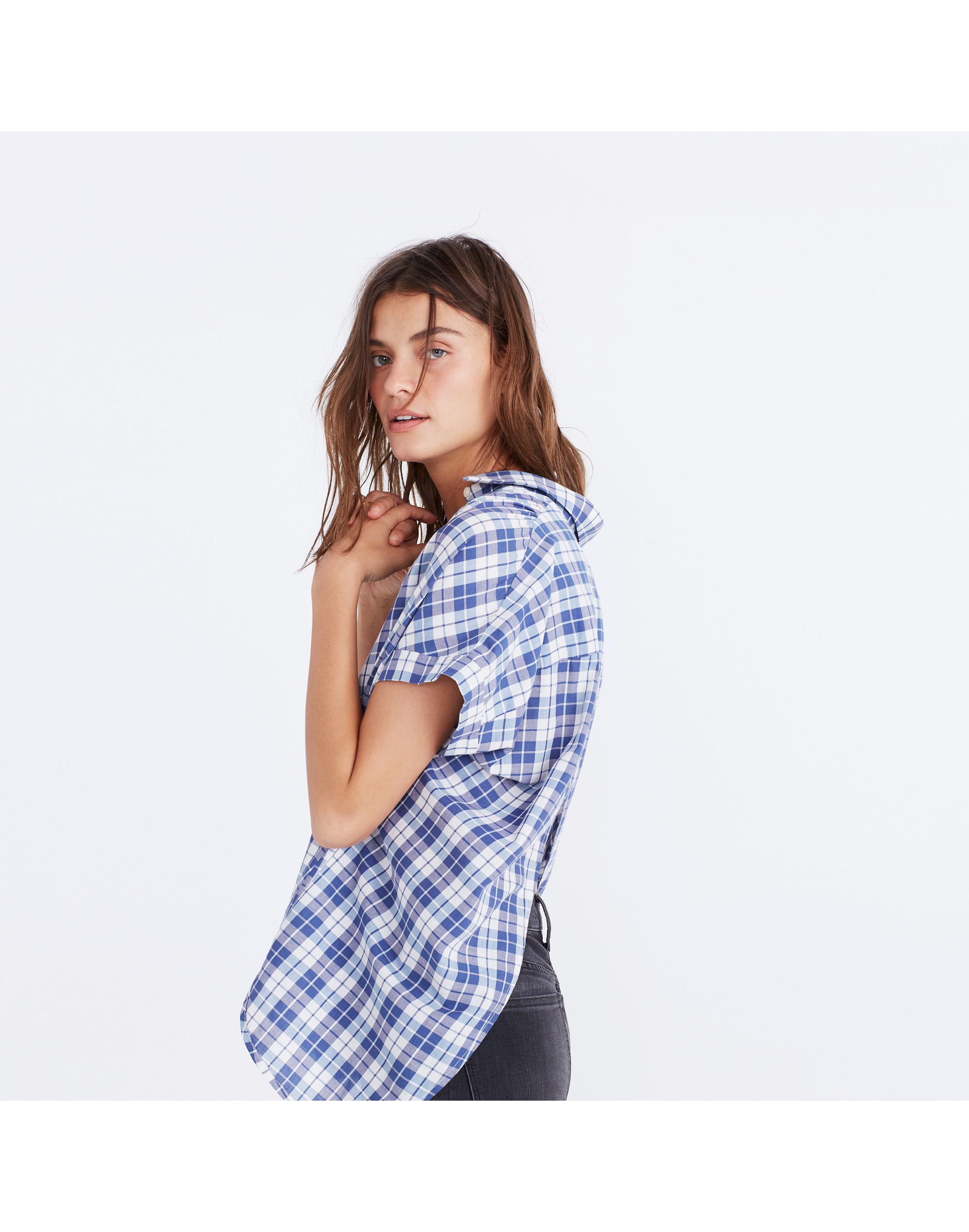 Central Open-Back Shirt in Linus Plaid