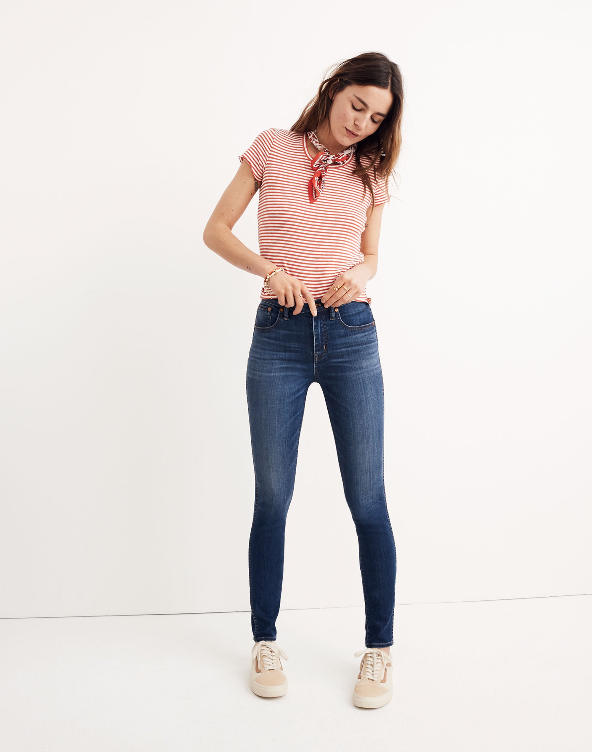 "tall 10"" high-rise skinny jeans in danny wash: tencel&trade; denim edition"