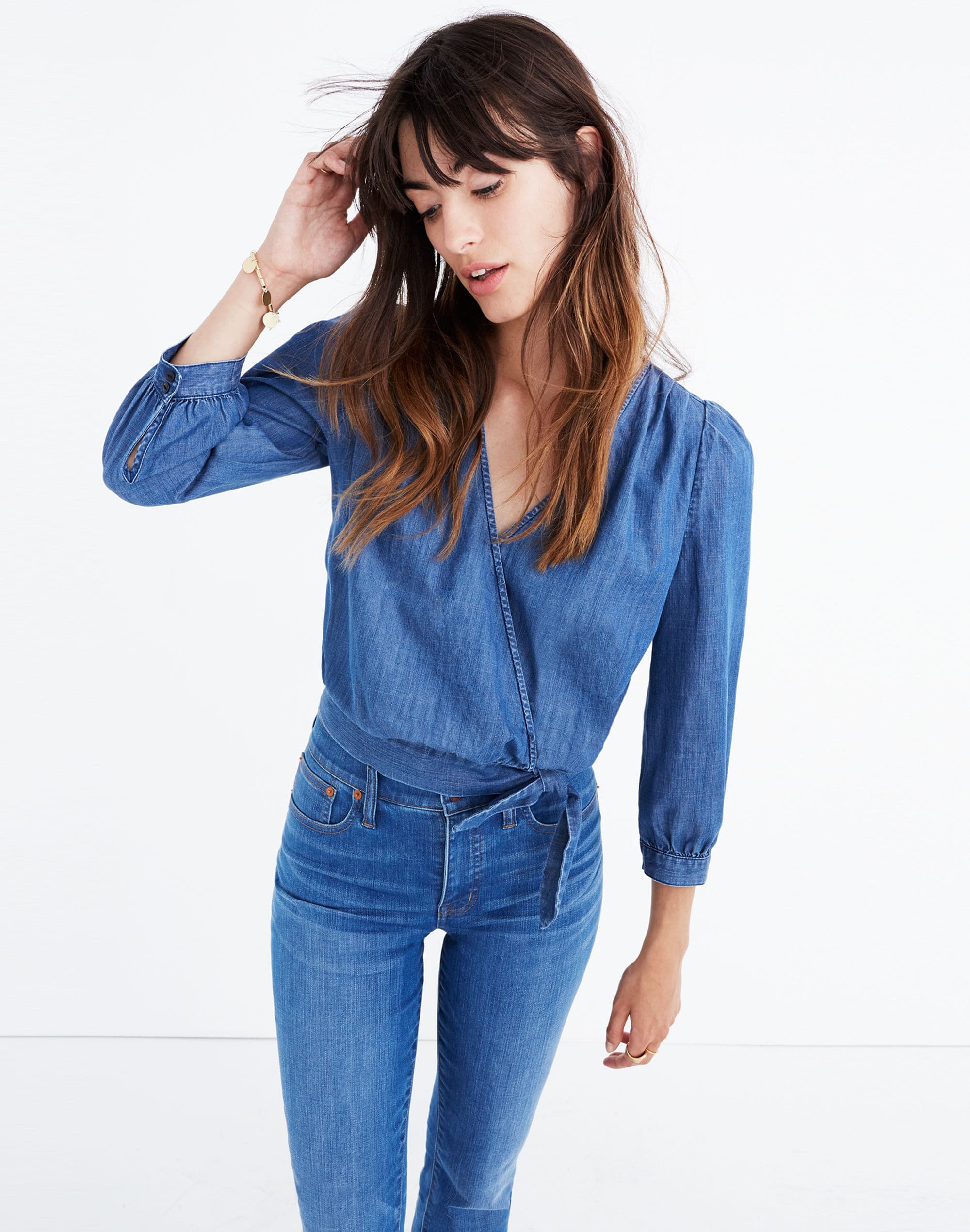 Denim Wrap Top