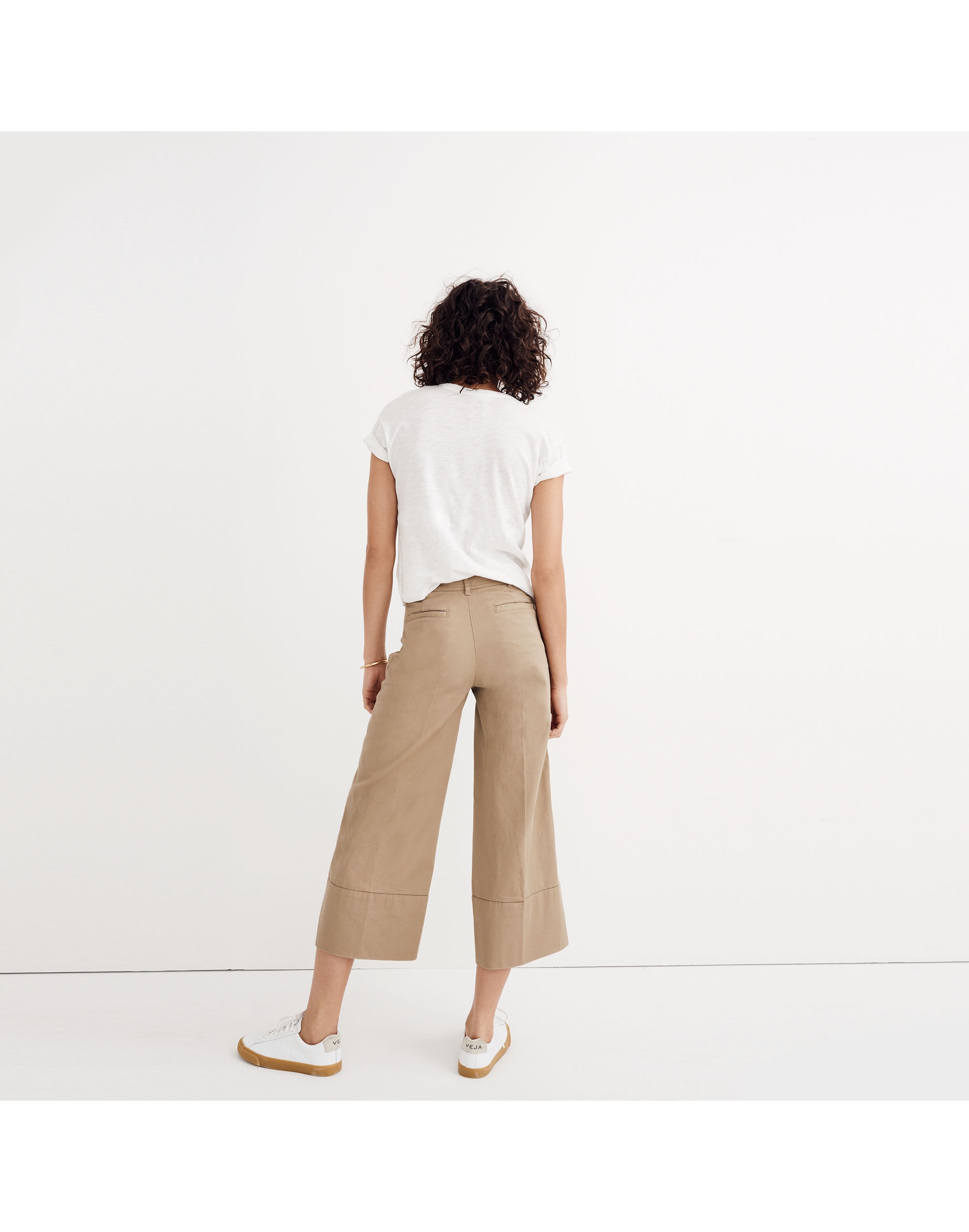 Langford Wide-Leg Crop Pants in Light Latte