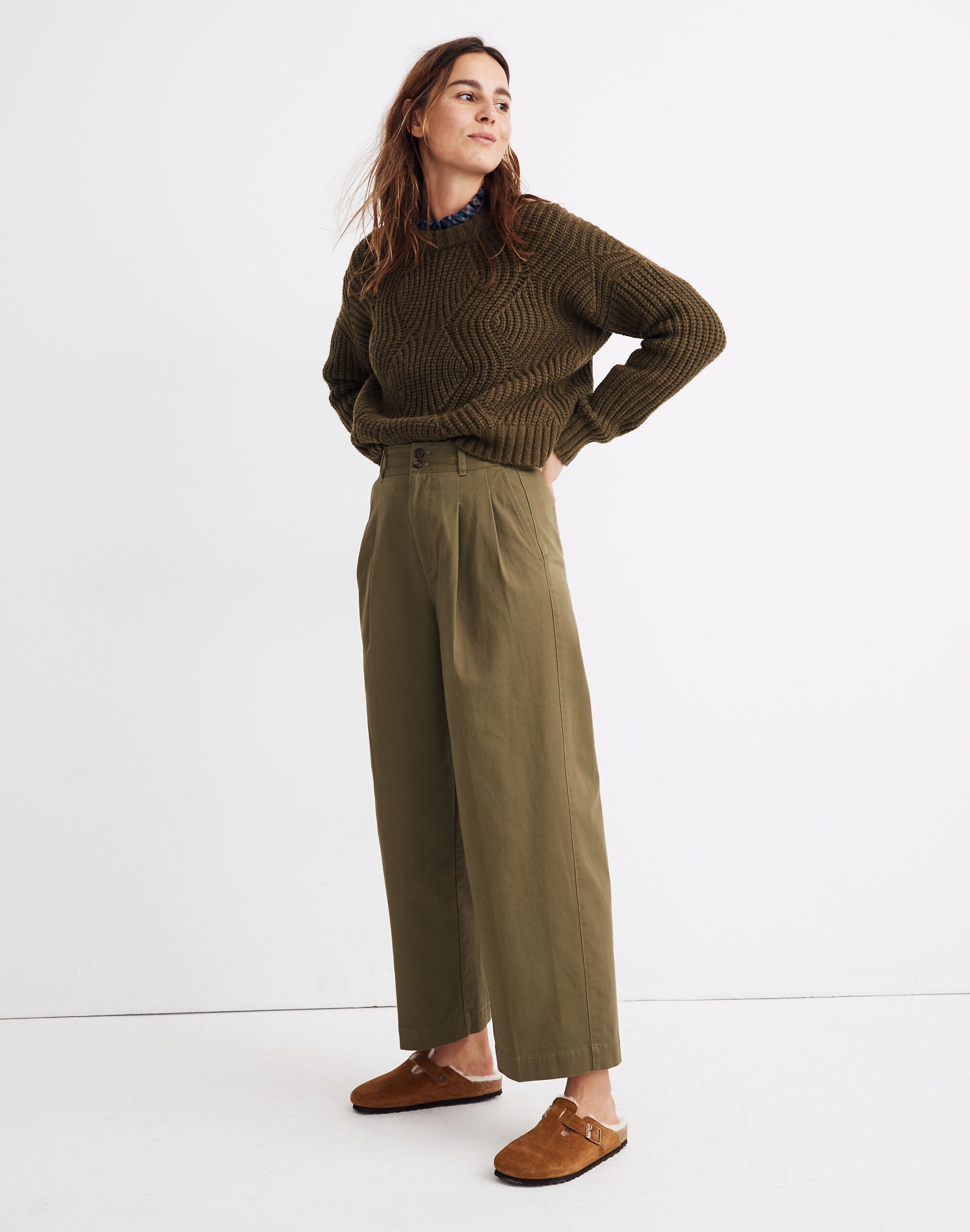 Pleated Wide-Leg Pants in null image 1