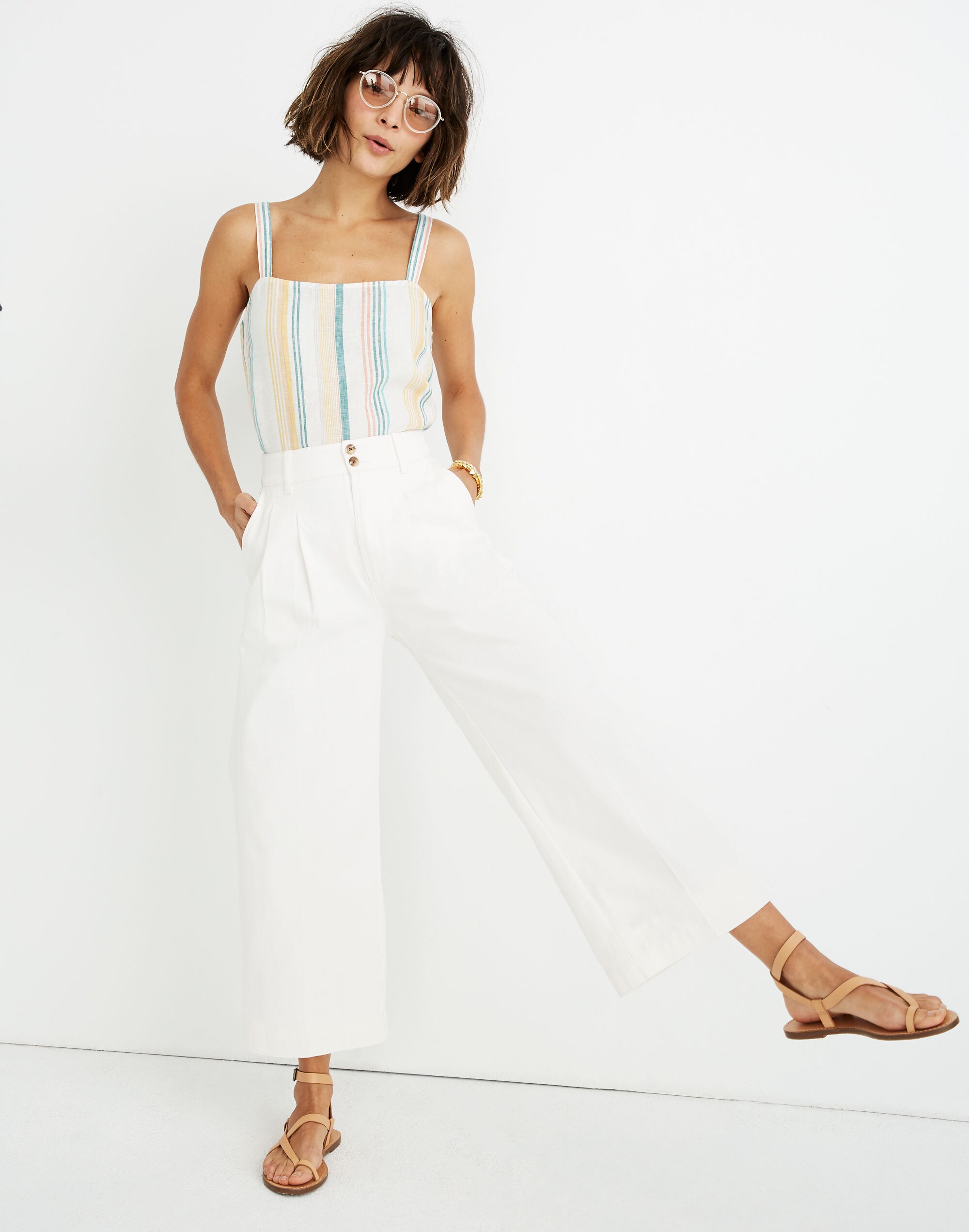 Pleated Wide-Leg Pants