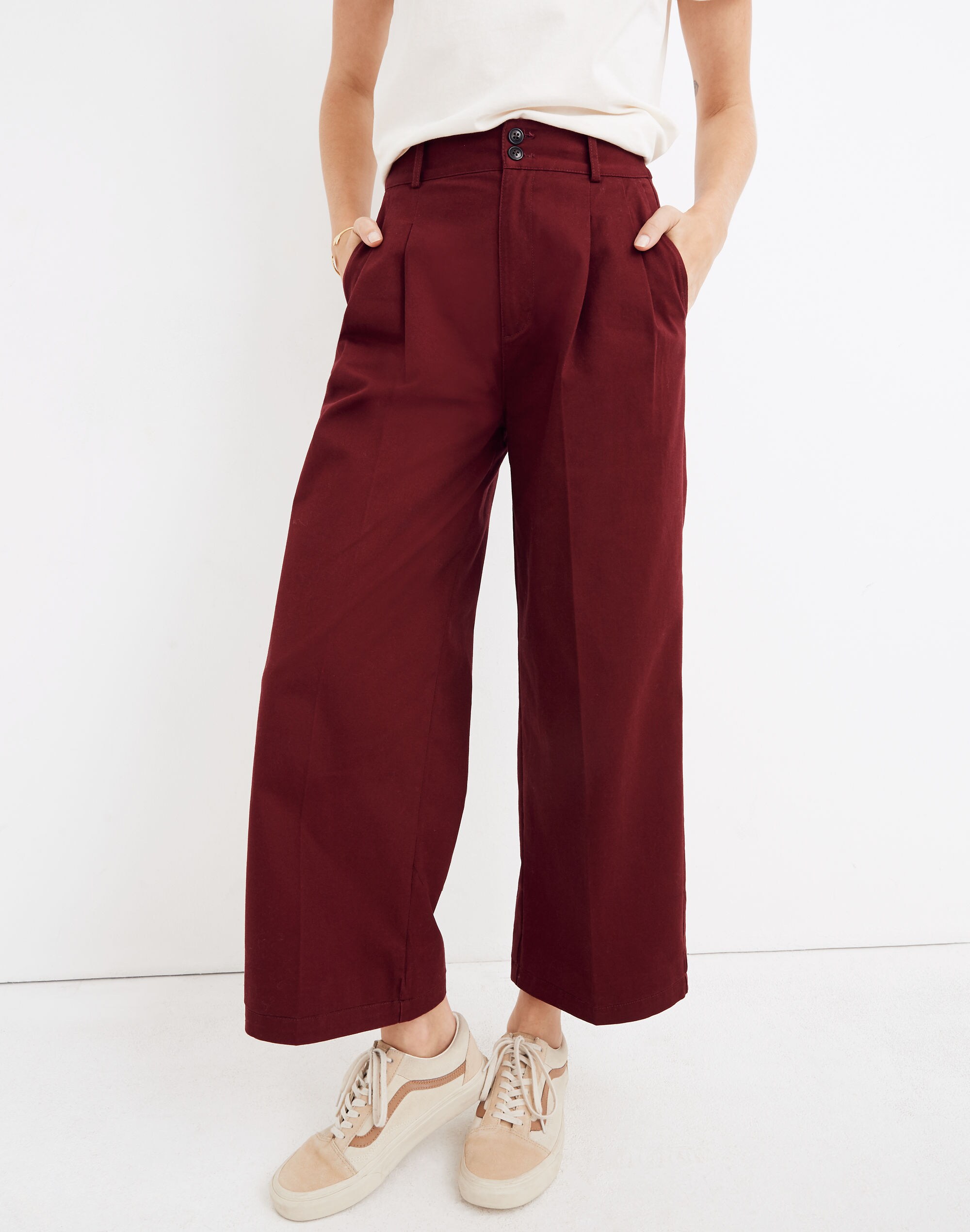 Pleated Wide-Leg Pants