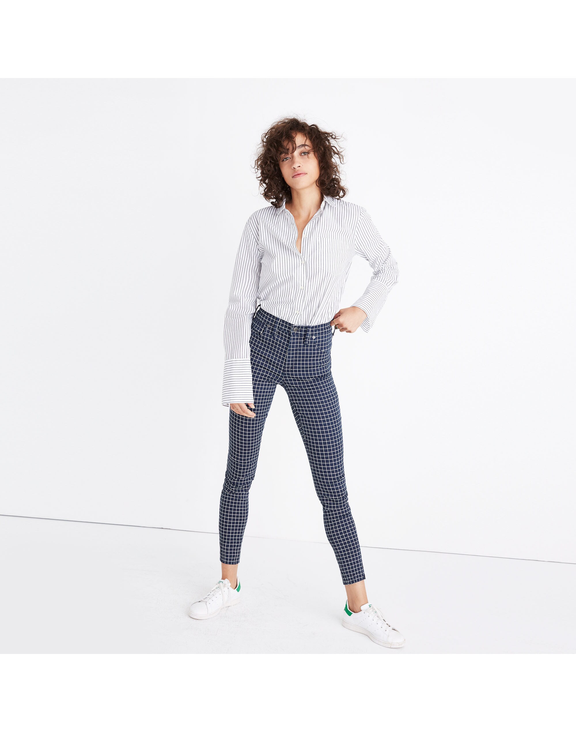 Taller 9" High-Rise Skinny Jeans: Windowpane Edition
