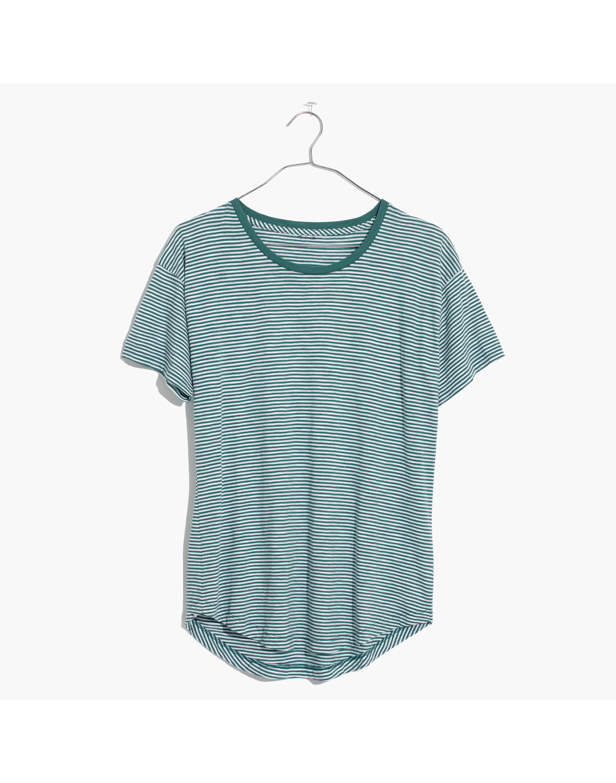Whisper Cotton Crewneck Tee in Shirley Stripe