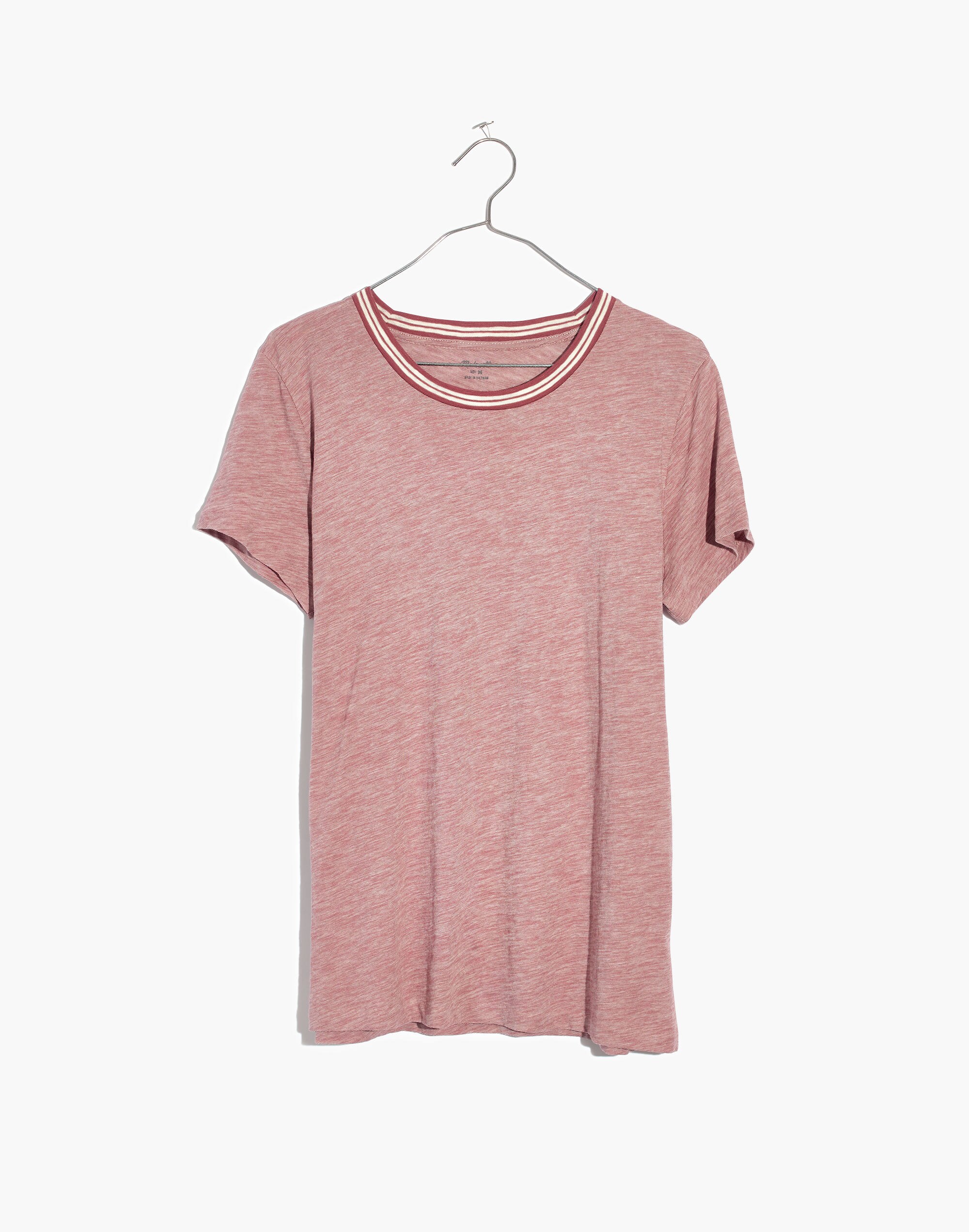 Whisper Cotton Ringer Tee in Stripe